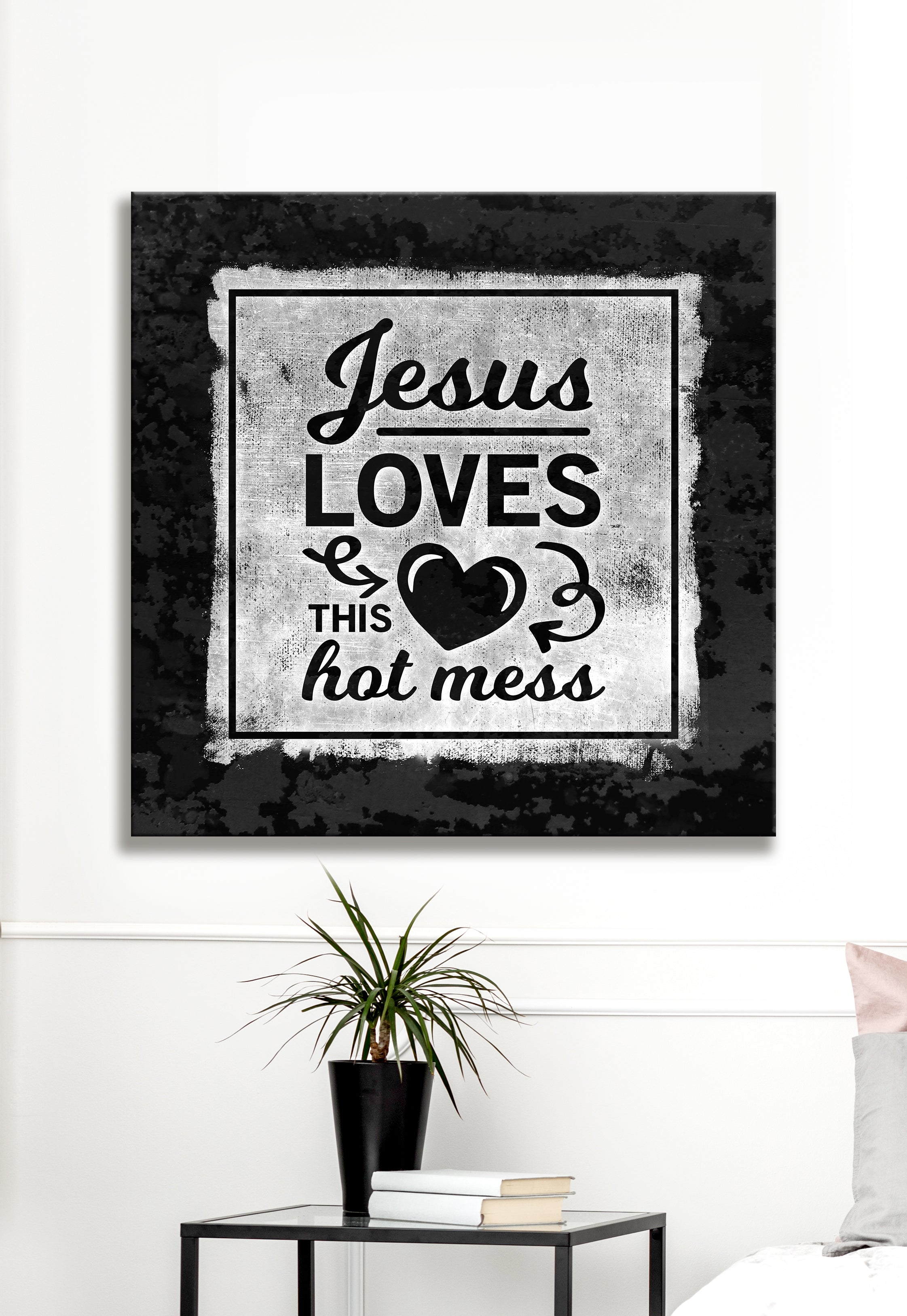 Hot Deal! Christian Jesus Wall Art with Wood Frame, Ready to Hang