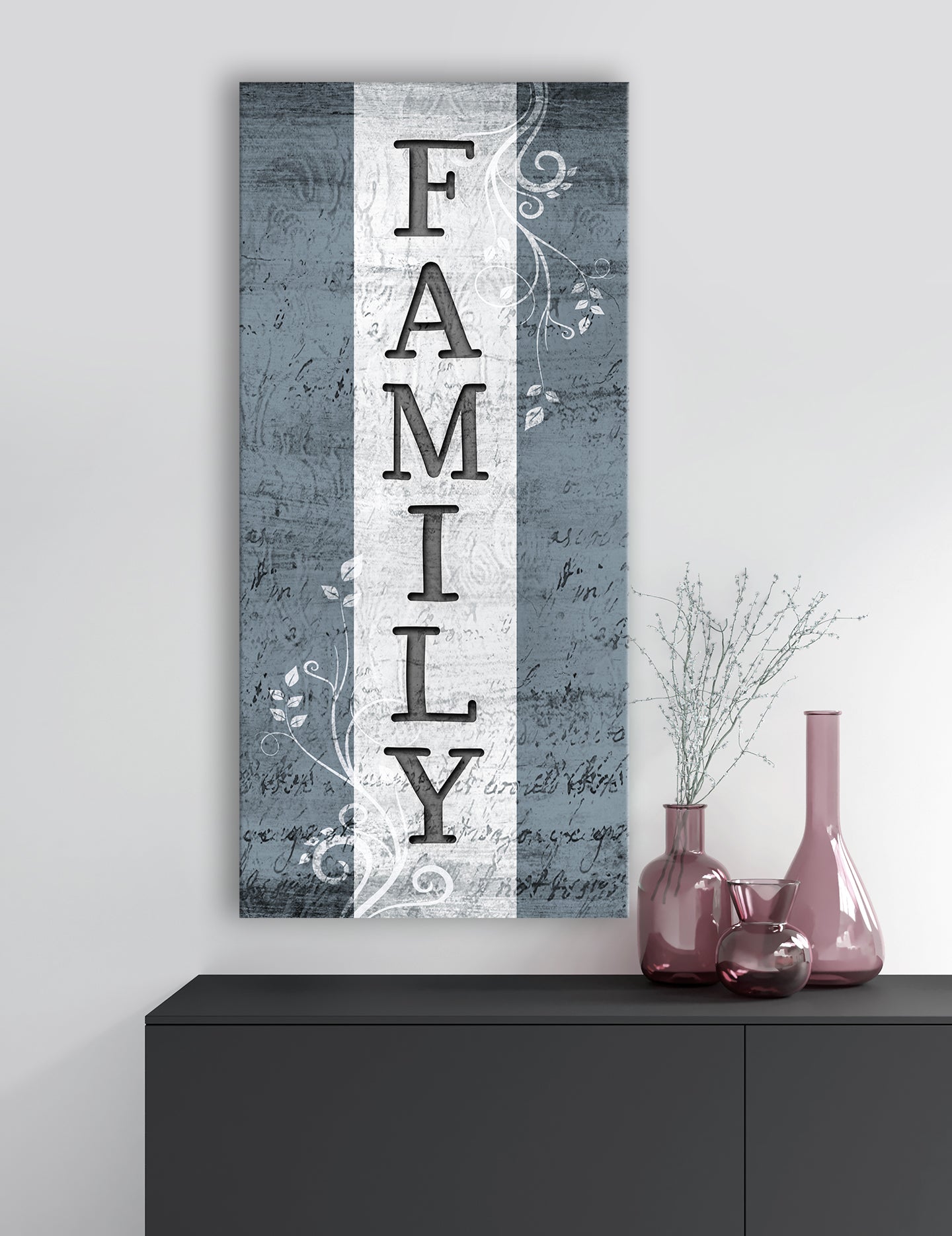High - Quality Family Word Sign V6 with Wood Frame, Ready to Hang for Your Home