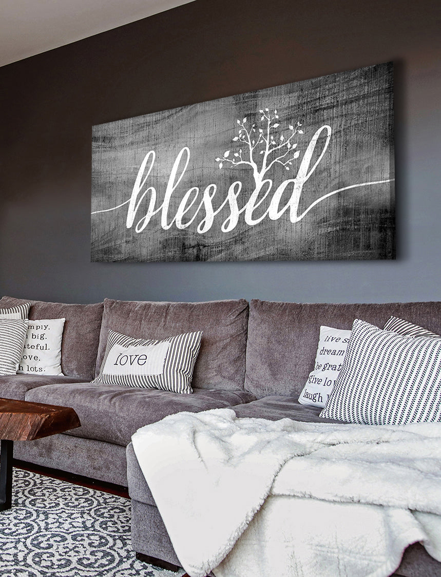 Christian Wall Art: Blessed Word Sign - Wood Frame, Ready to Hang! Buy 2, Save 20%