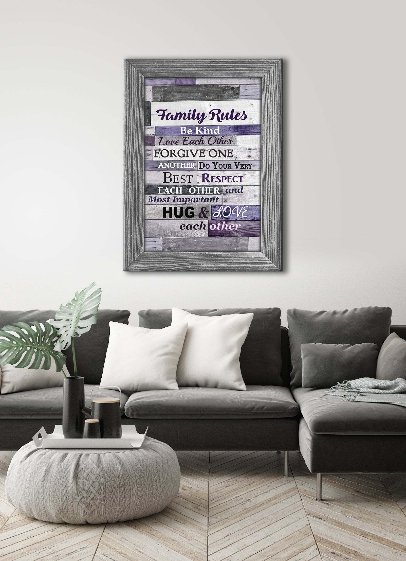 Hot Deal! Ready-to-Hang Sweet Family Saying Home Wall Art with Wood Frame