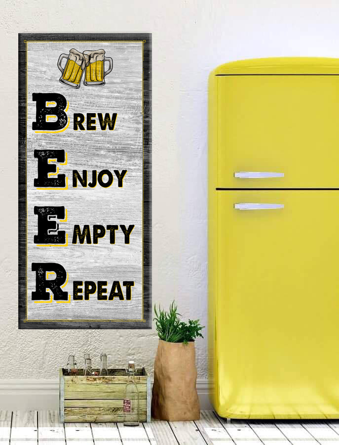 Hot Deal! Ready - To - Hang Beer Wall Art with Wood Frame for Your Home