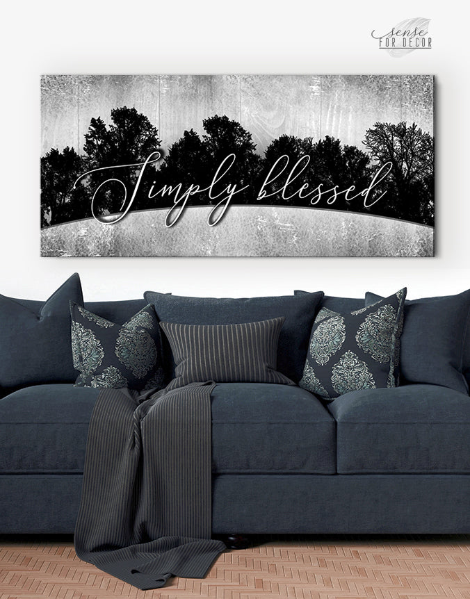 Hot Deal! Simply Blessed V10 Christian Wall Art with Wood Frame (Ready to Hang)