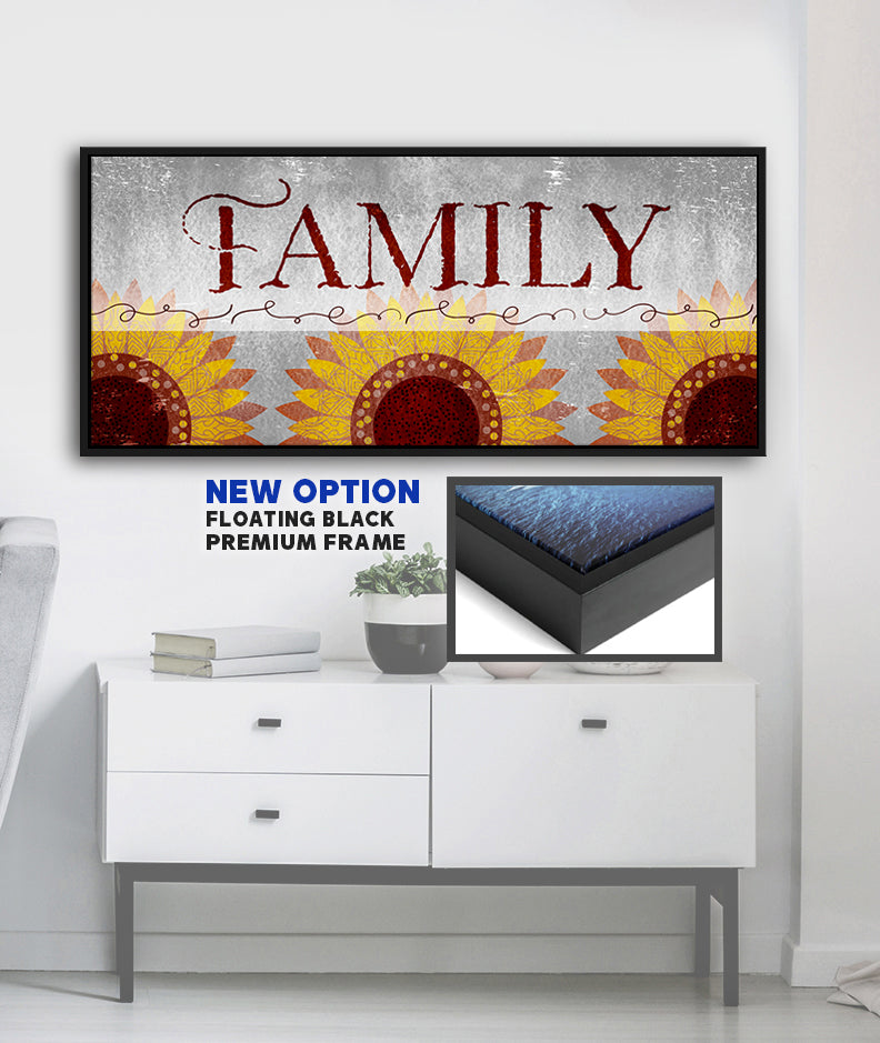 Limited Time Offer! High - Quality Sunflower Family Word Wall Art with Wood Frame, Ready to Hang