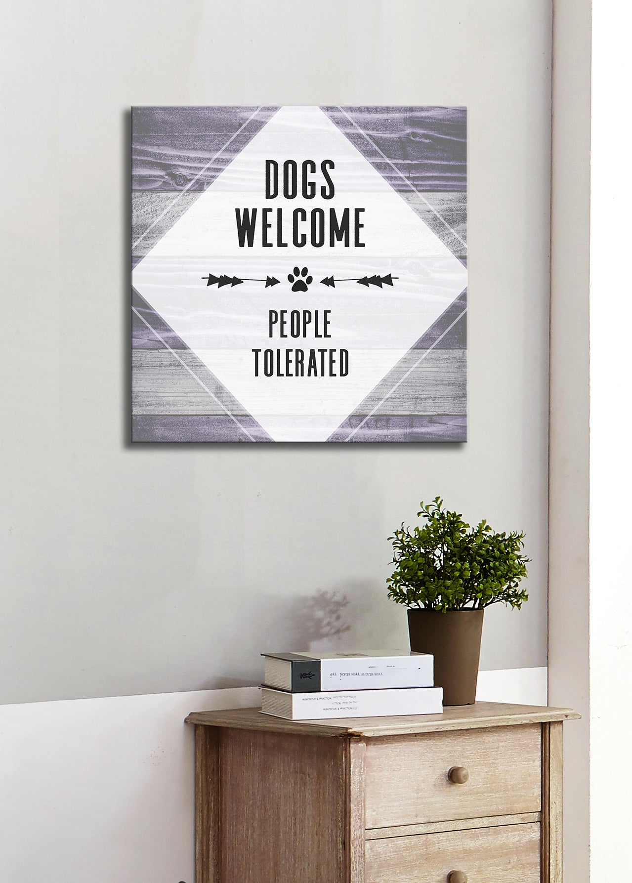 Hot Deal! High - Quality Wood - Framed Pet Wall Art: Dogs Welcome, Ready To Hang