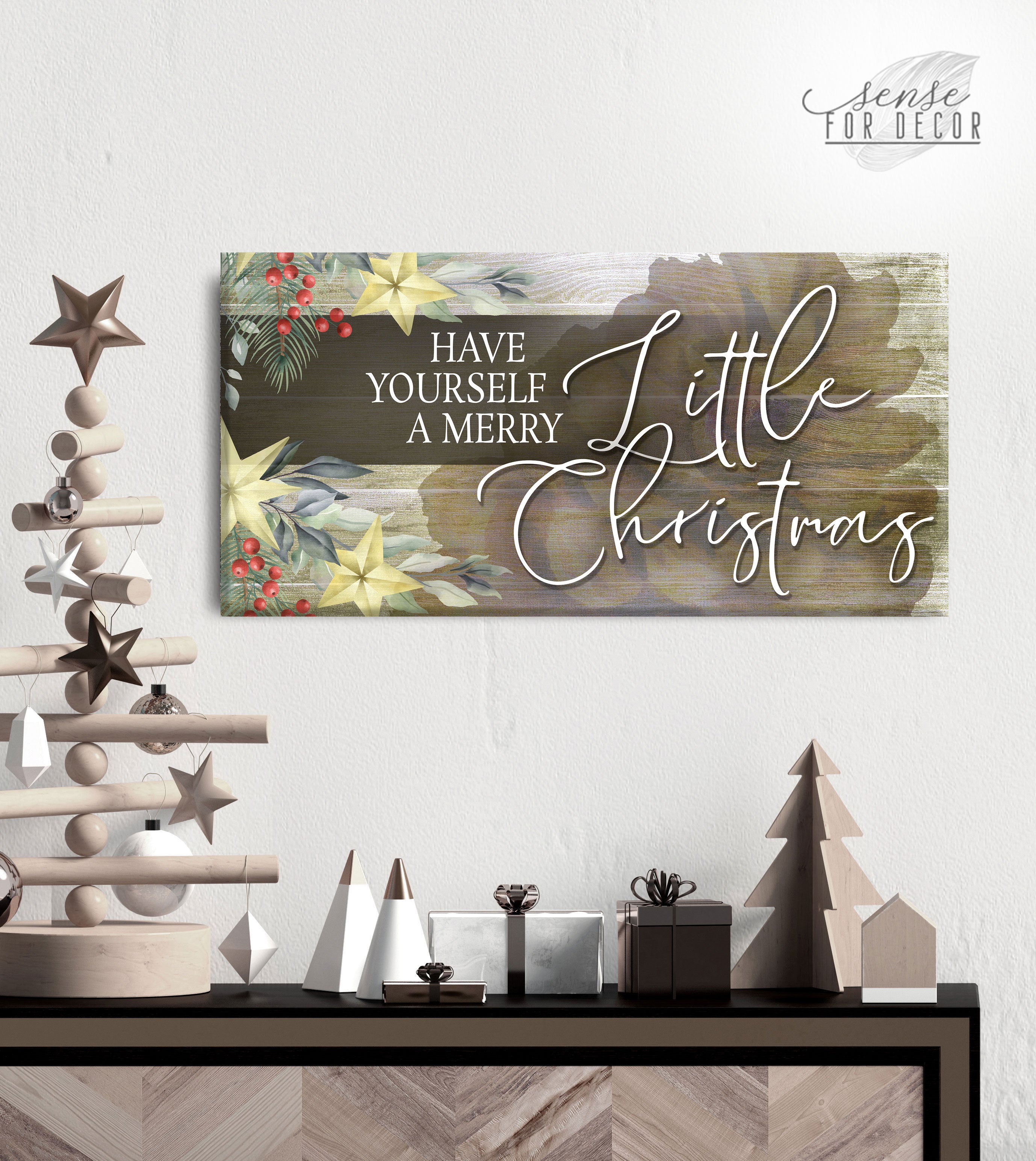 Exclusive Holiday Wall Art - Have Yourself V2 with Wood Frame, Ready to Hang! Buy 2, Save 20%