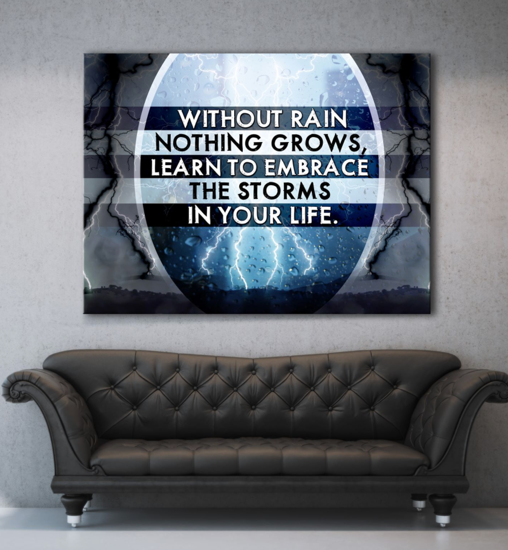 Ready-to-Hang Wood Frame Business Wall Art: Embrace the Storms