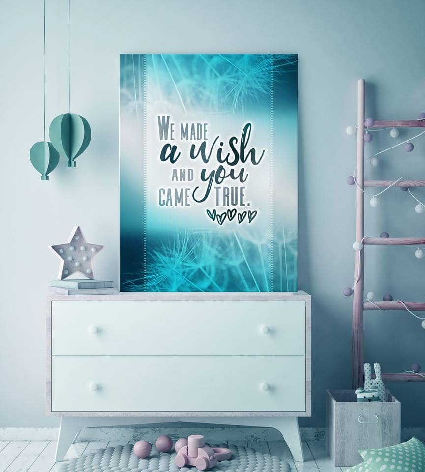 Baby Room Wall Art: We Made A Wish - Wood Frame, Ready To Hang! Buy 2, Save 20%