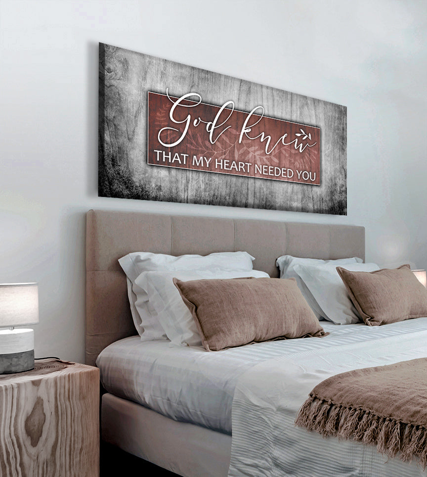 High - Quality Wood - Framed Christian Wall Art: God Knew V8, Ready to Hang