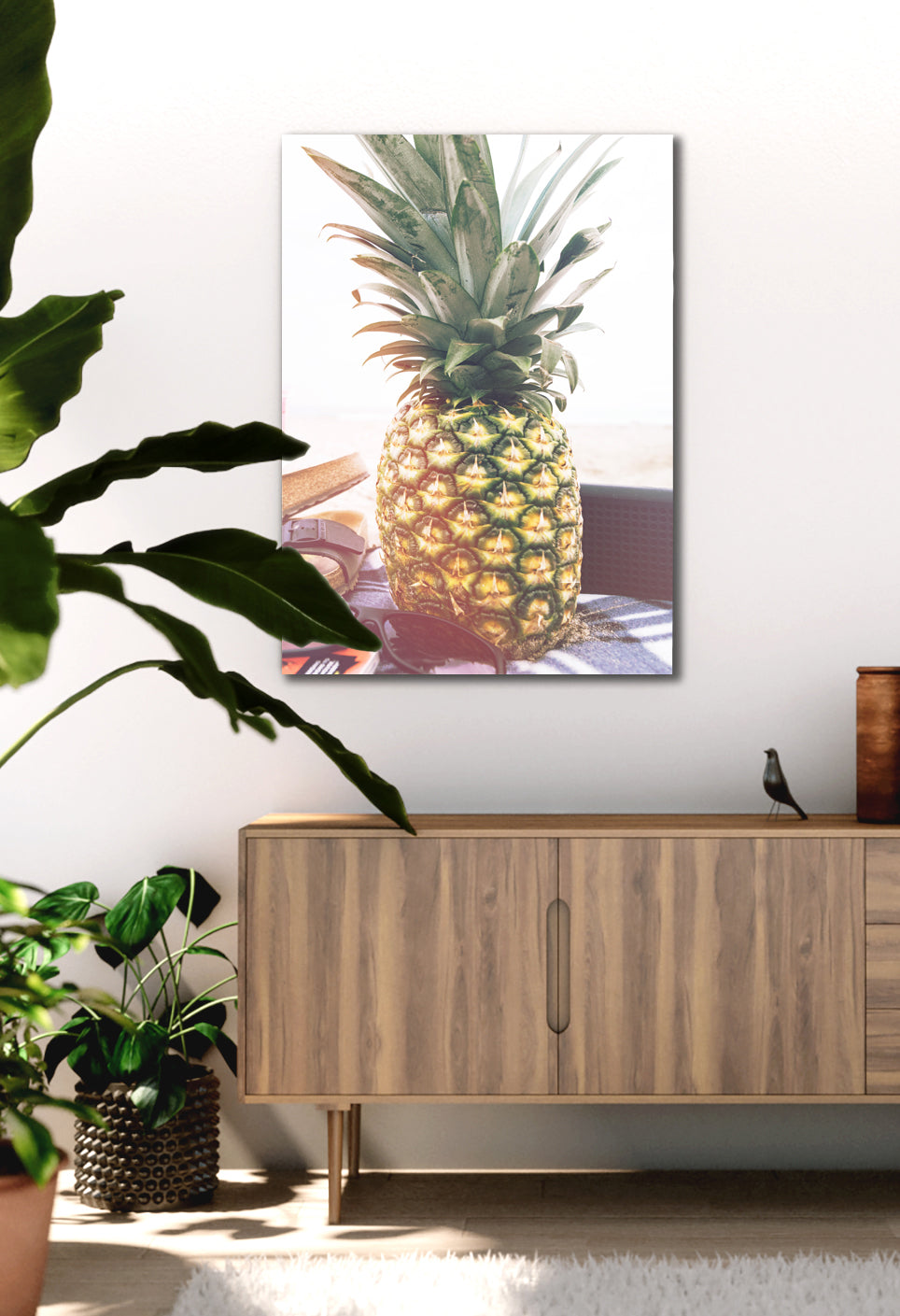 High - Quality Pineapple Wall Art with Wood Frame, Ready to Hang for Beach - themed Decor