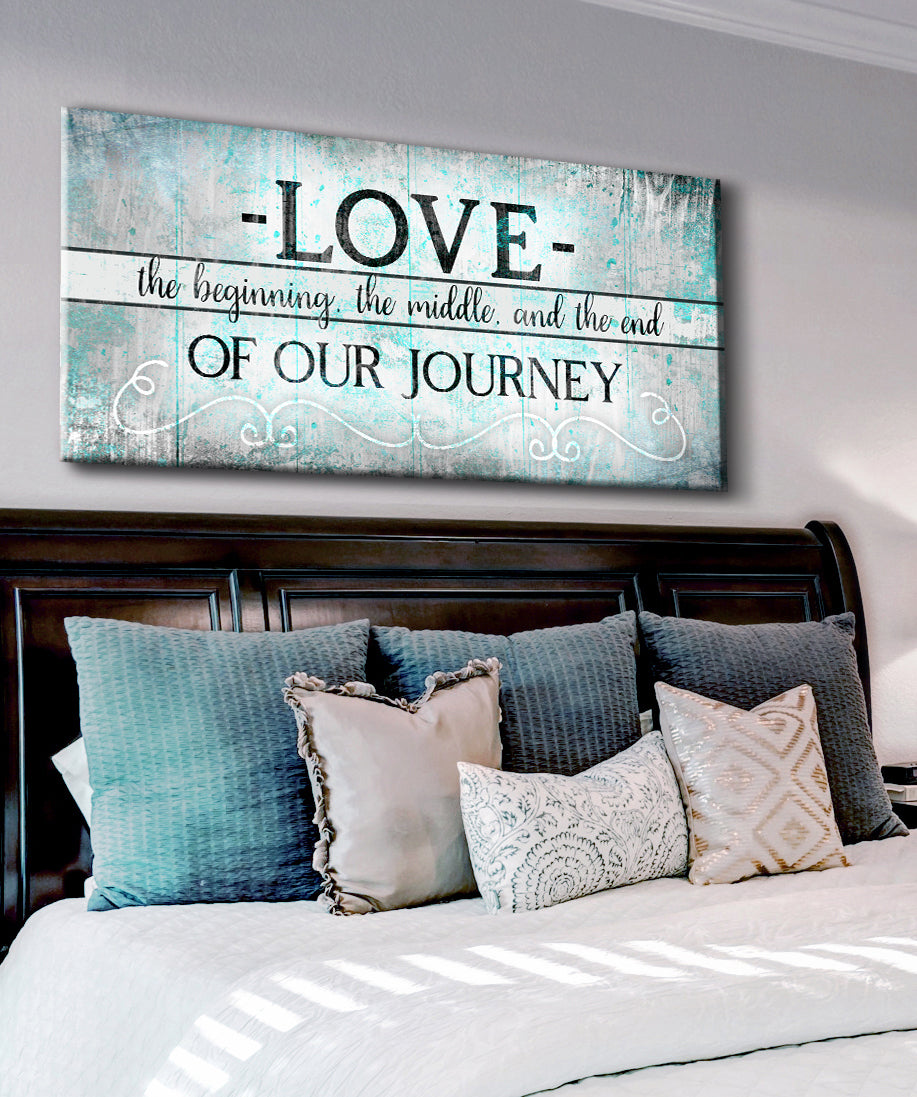 Limited Time Offer! High - Quality Couples Wall Art 'Love The Beginning' with Wood Frame, Ready to Hang