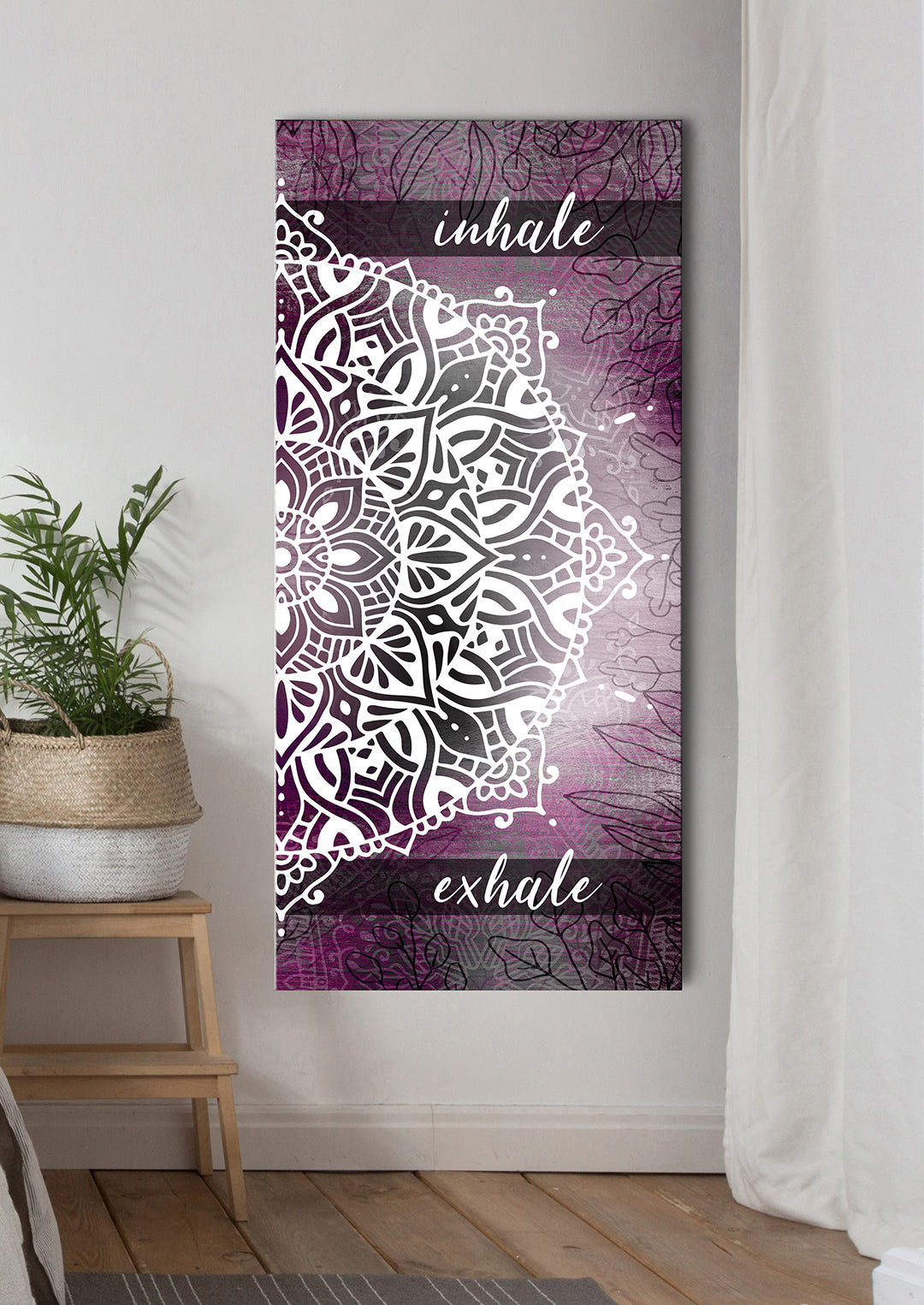 Hot Sale! Boho Inhale Exhale Wall Art V3 with Wood Frame, Ready to Hang for Your Home