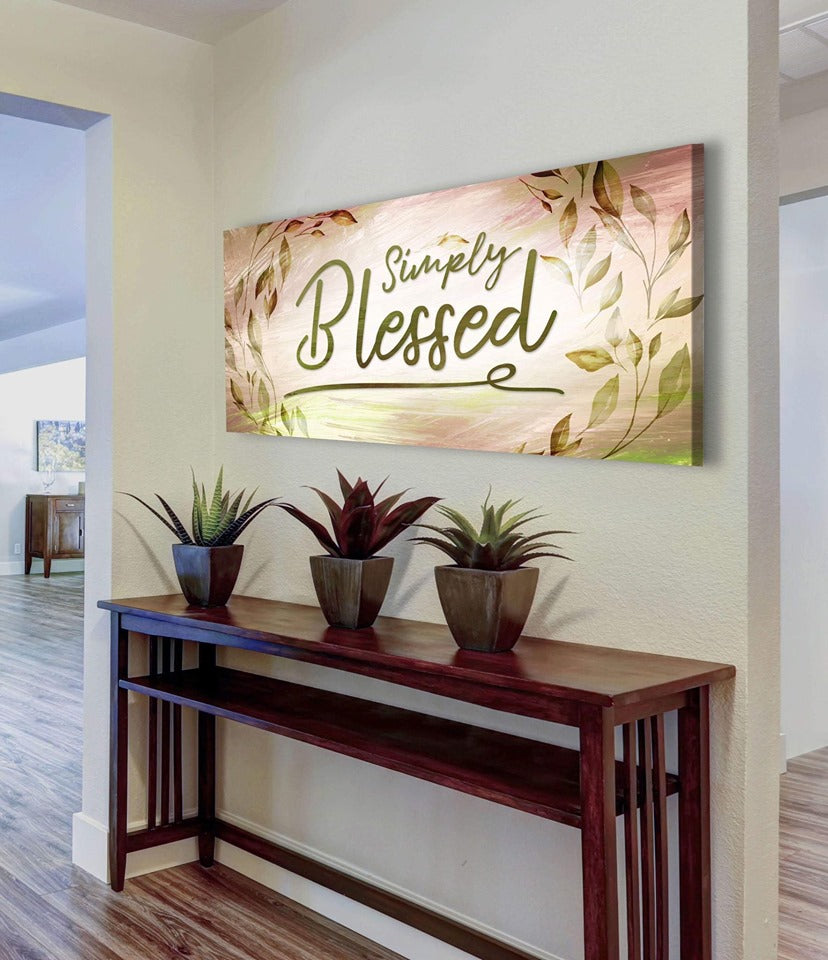 Exclusive Offer! Christian Wall Art - Simply Blessed V5 with Wood Frame, Ready to Hang