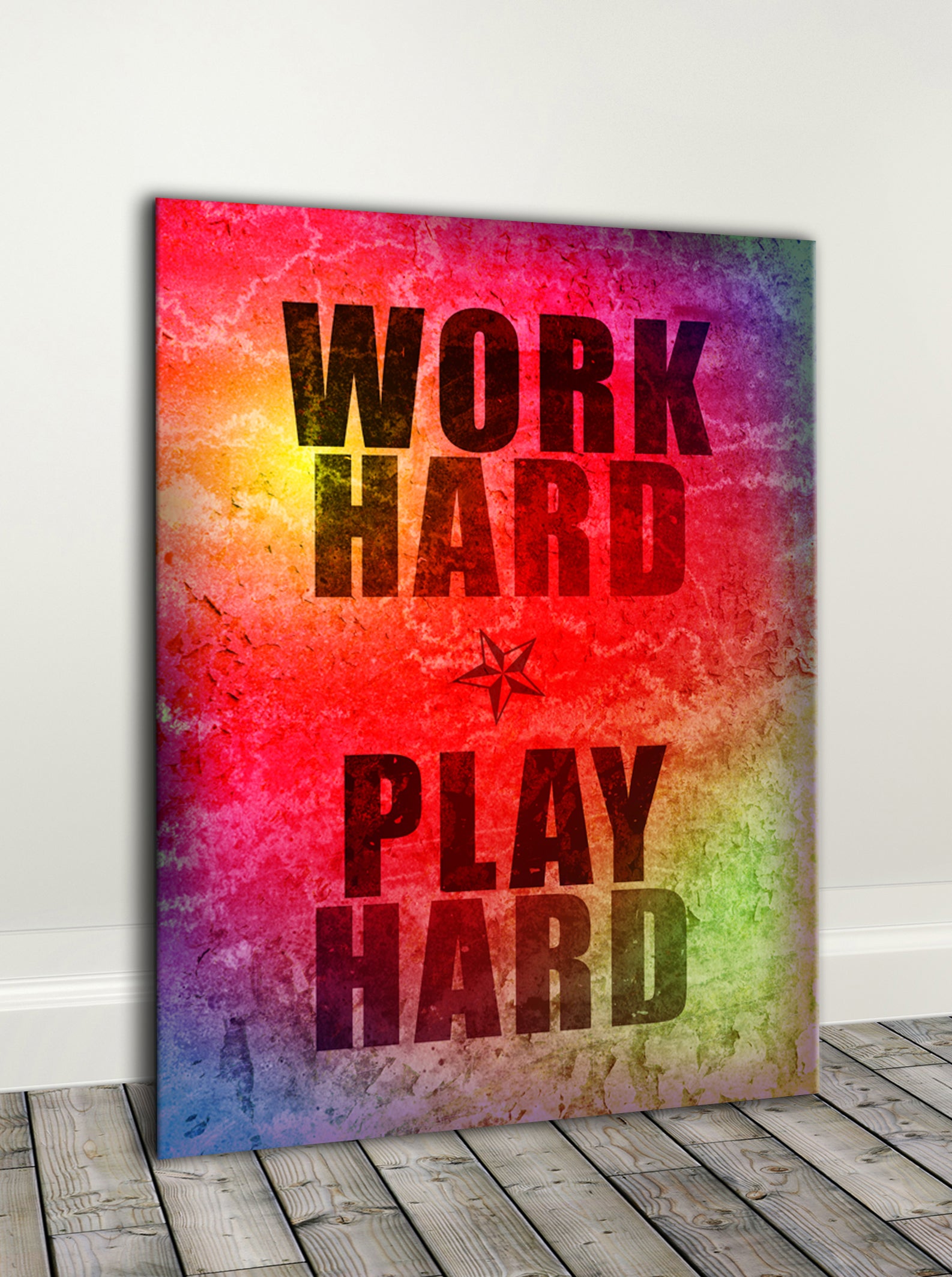 Exclusive Business Wall Art: 'Work Hard Play Hard' in Wood Frame, Ready to Hang - Buy 2 Get 20% Off!