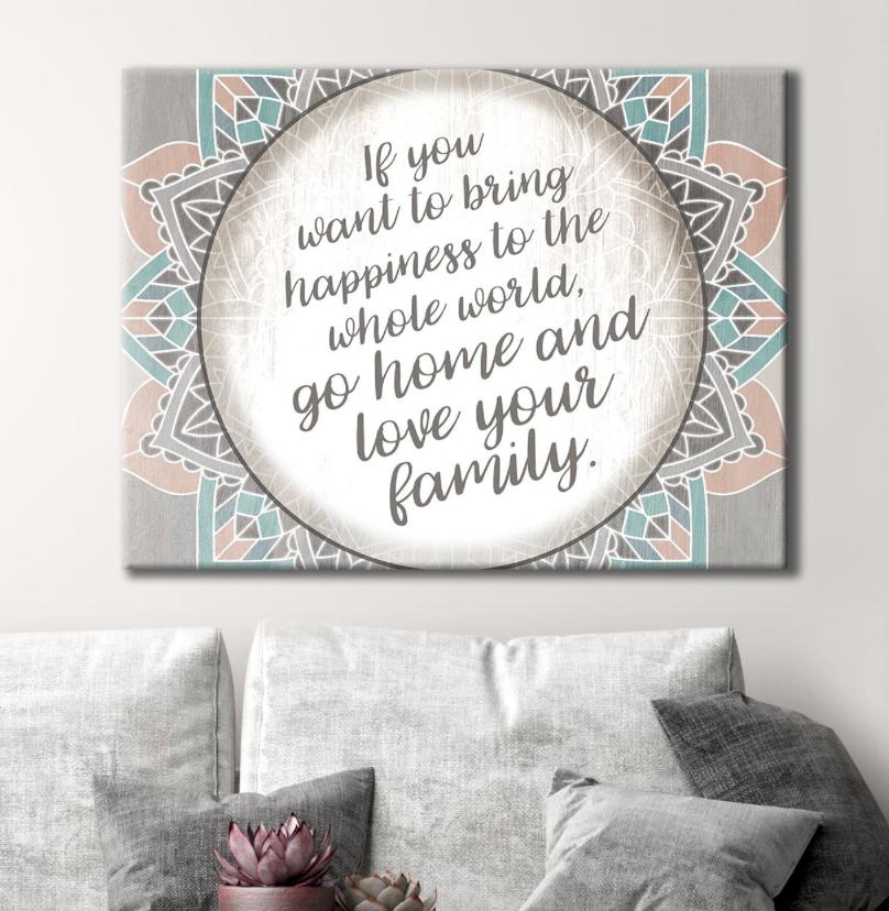 Hot Sale! Ready-to-Hang Wood Frame Home Wall Art for Global Happiness