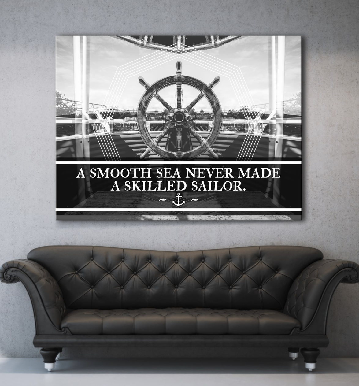 Ready-to-Hang Wood Frame Business Wall Art: Smooth Seas Don't Make Skilled Sailors