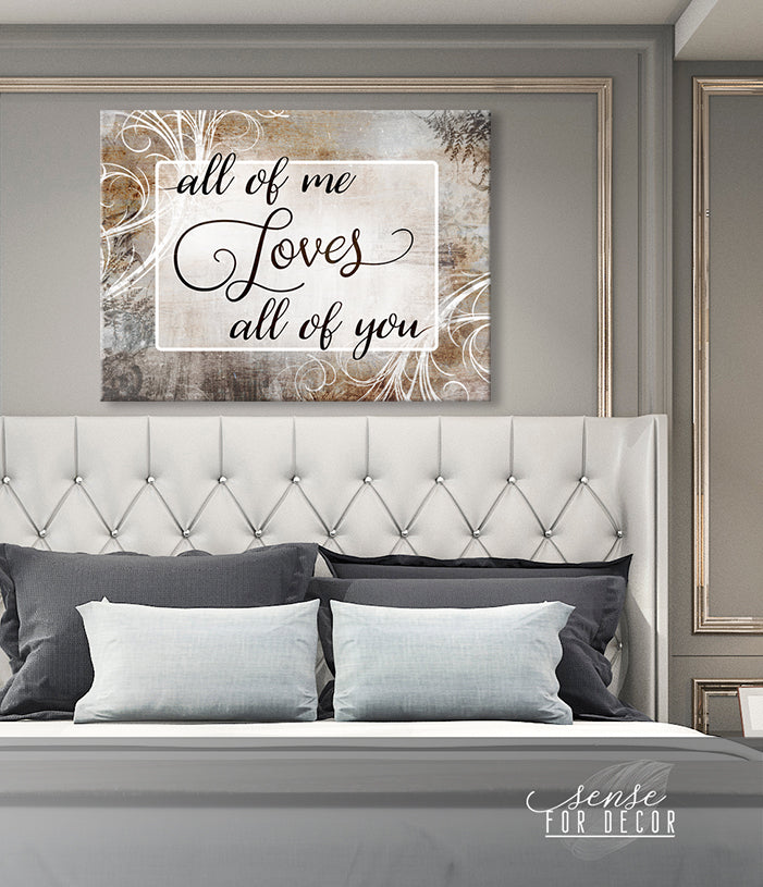 Hot Deal! Ready - To - Hang Wood - Framed Couples Wall Art: All of Me Loves All of You V10