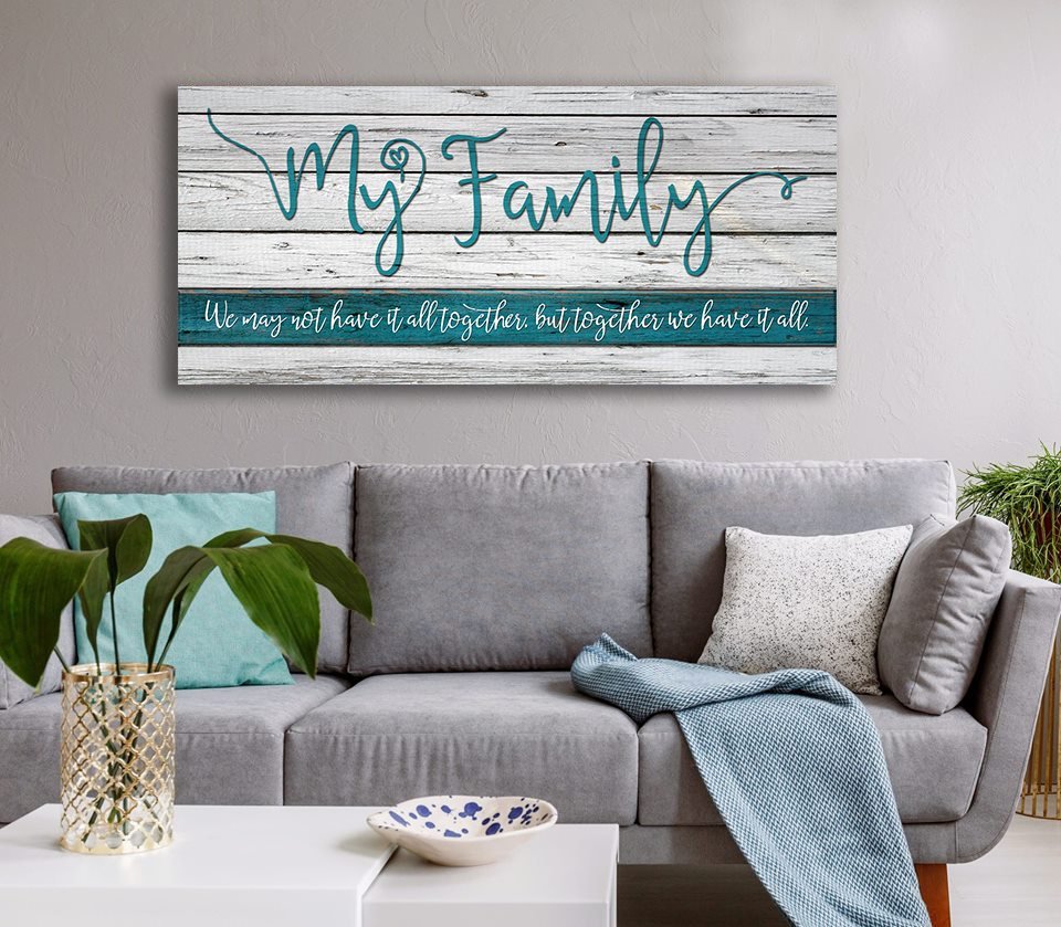 High - Quality Family Wall Art V2 with Wood Frame, Ready to Hang