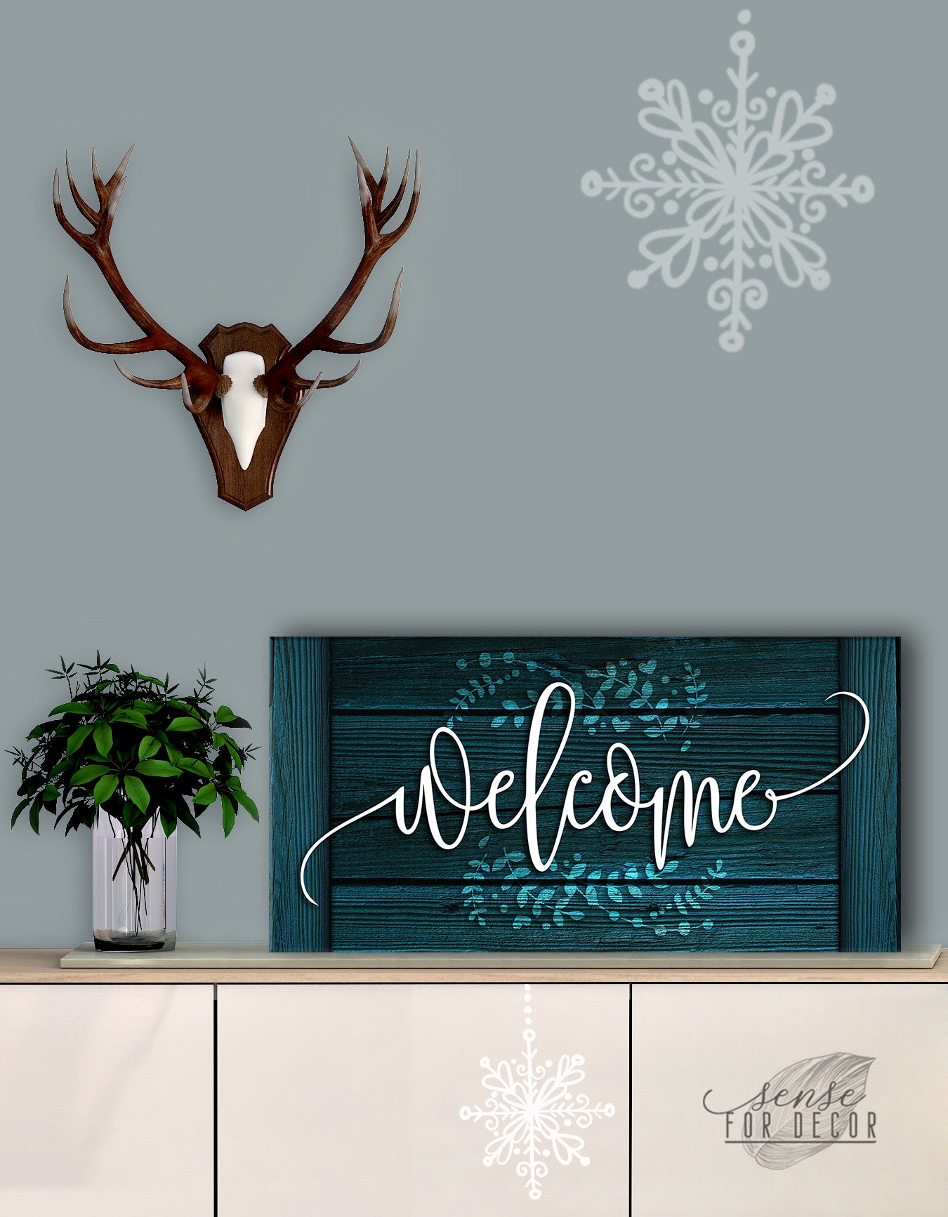 Ready-to-Hang Wood Frame Home Wall Art: Welcome V7