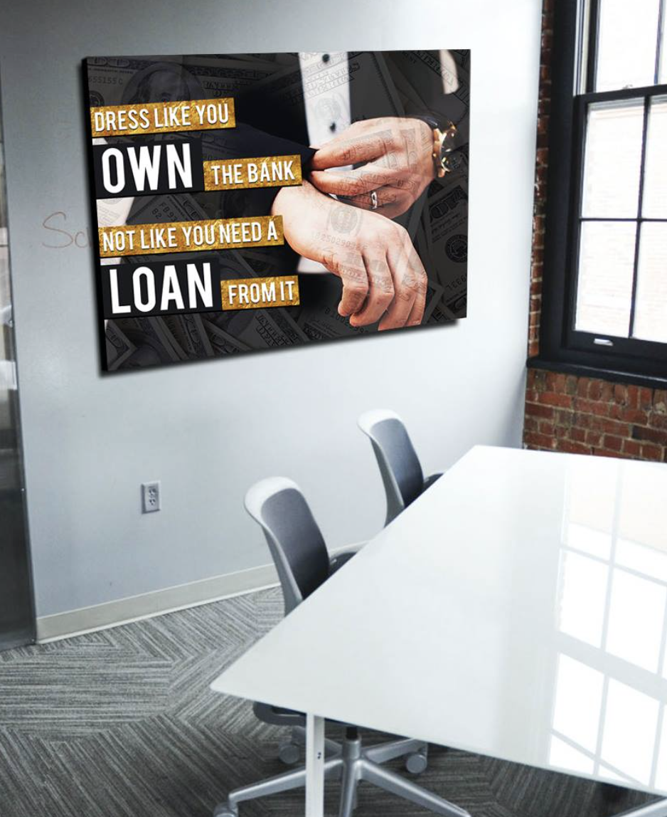Hot Deal! Business Wall Art - Wood Frame Ready-to-Hang, Make You Look Like a Bank Owner