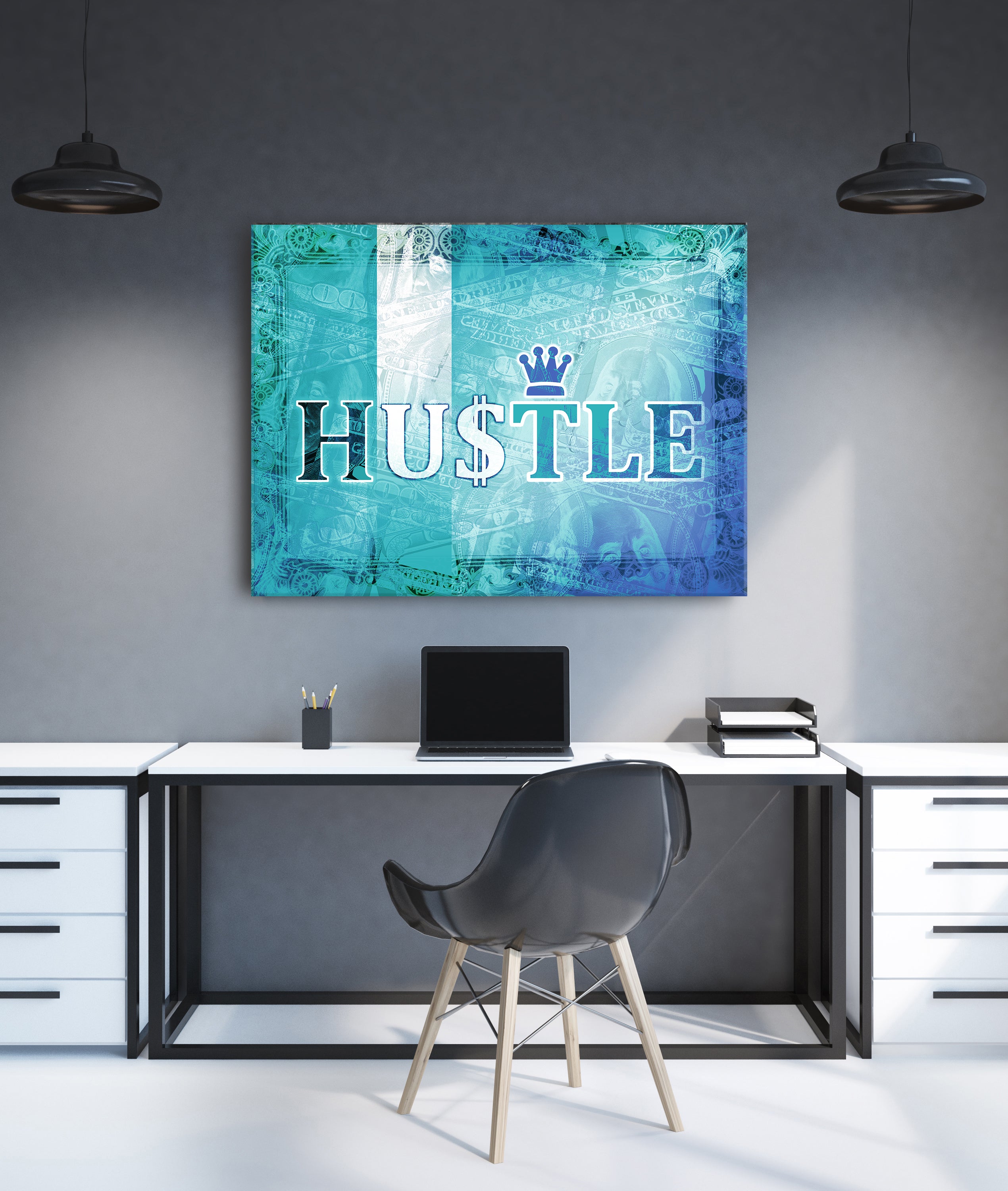 Exclusive Offer! Powerful Women Hustle Wall Art with Wood Frame, Ready to Hang