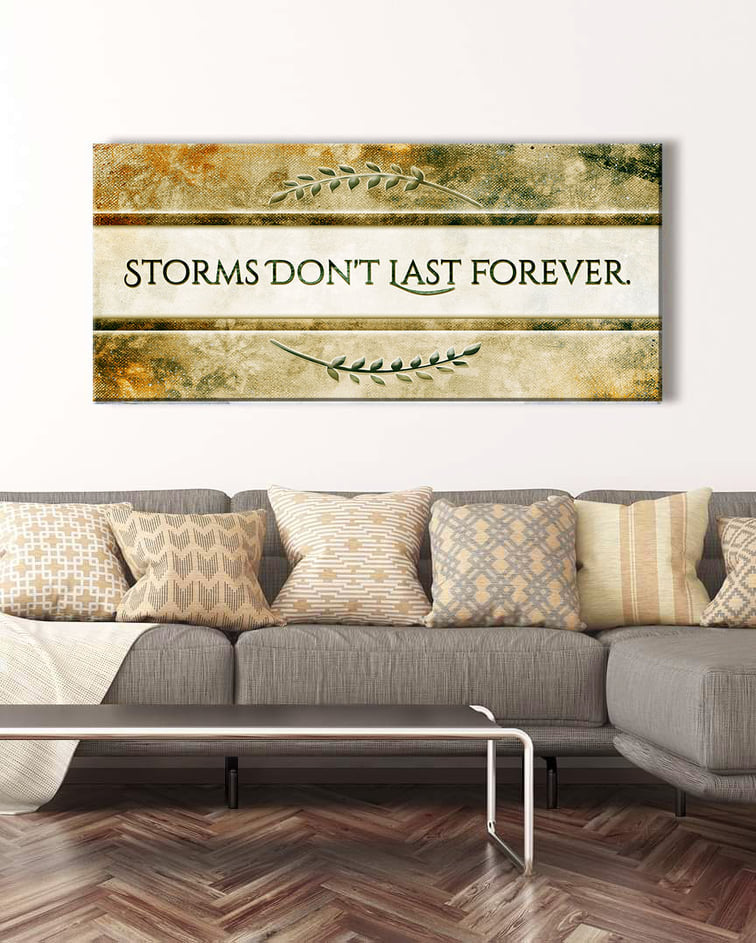 Exclusive Home Wall Art: 'Storms Don't Last Forever' with Wood Frame, Ready to Hang - Buy 2 Save 20%