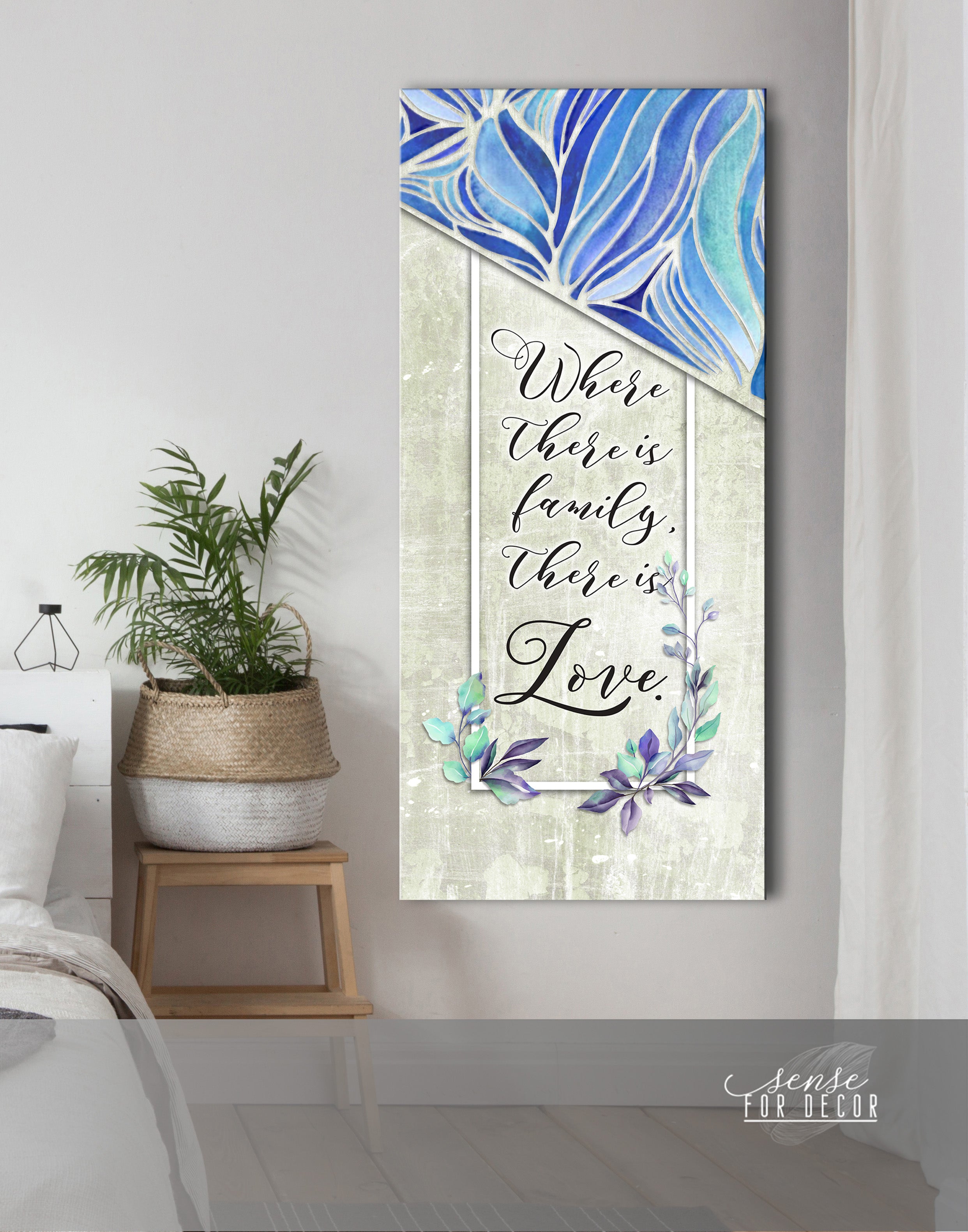 Limited Time Offer! Family Wall Art - 'Where There is Family There is Love' with Wood Frame, Ready To Hang
