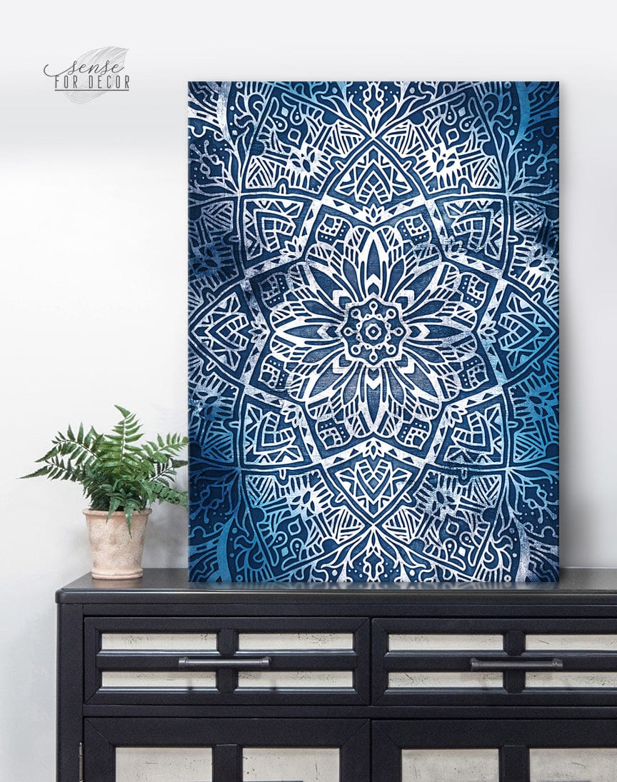 Hot! Mandala Wall Art V15 with Wood Frame, Ready to Hang