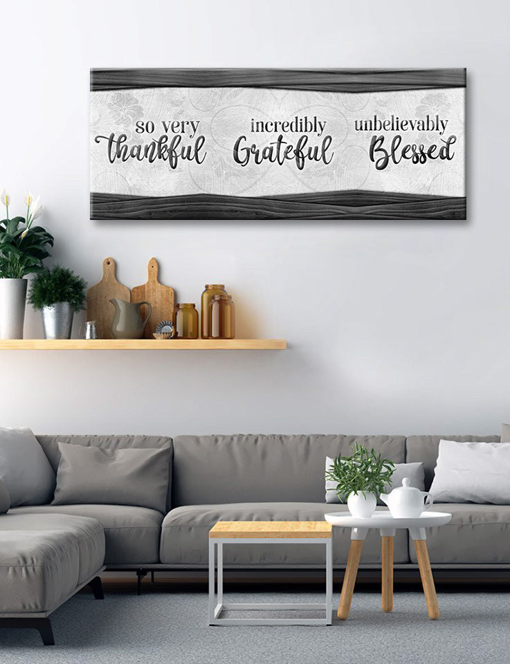 Christian Wall Art: 'So Very Thankful' V26 - Wood Frame, Ready to Hang! Buy 2, Save 20%