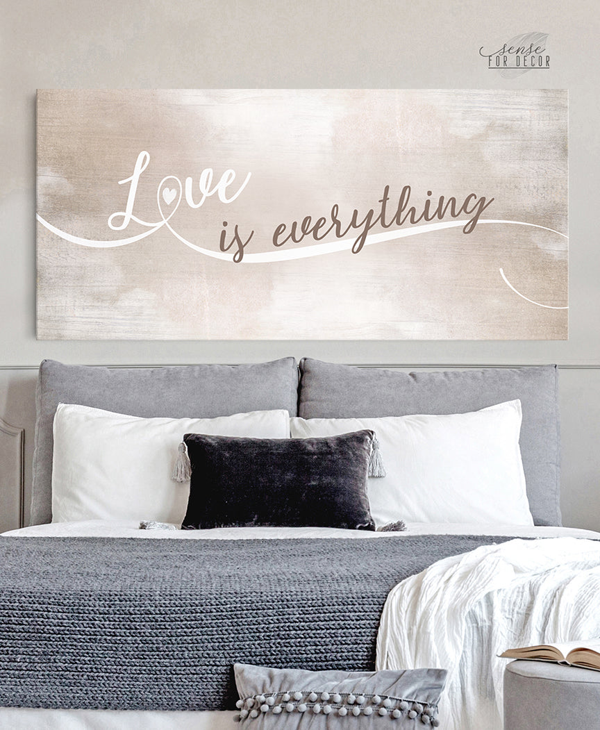 Hot Deal! Couples Wall Art - Love Is Everything (Ready-to-Hang Wood Frame)