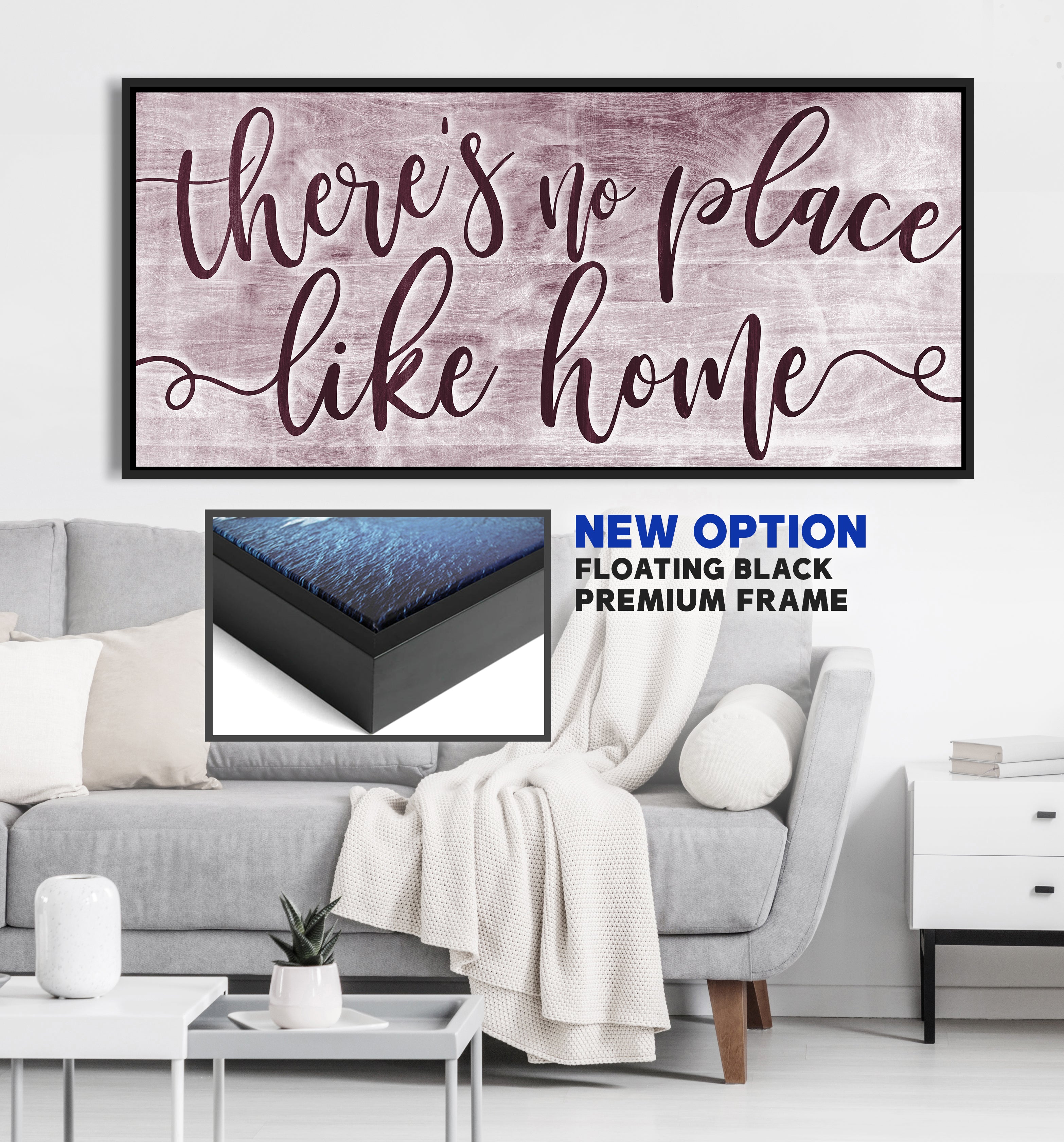 High - Quality Wood - Framed 'There's No Place Like Home' Wall Art, Ready to Hang