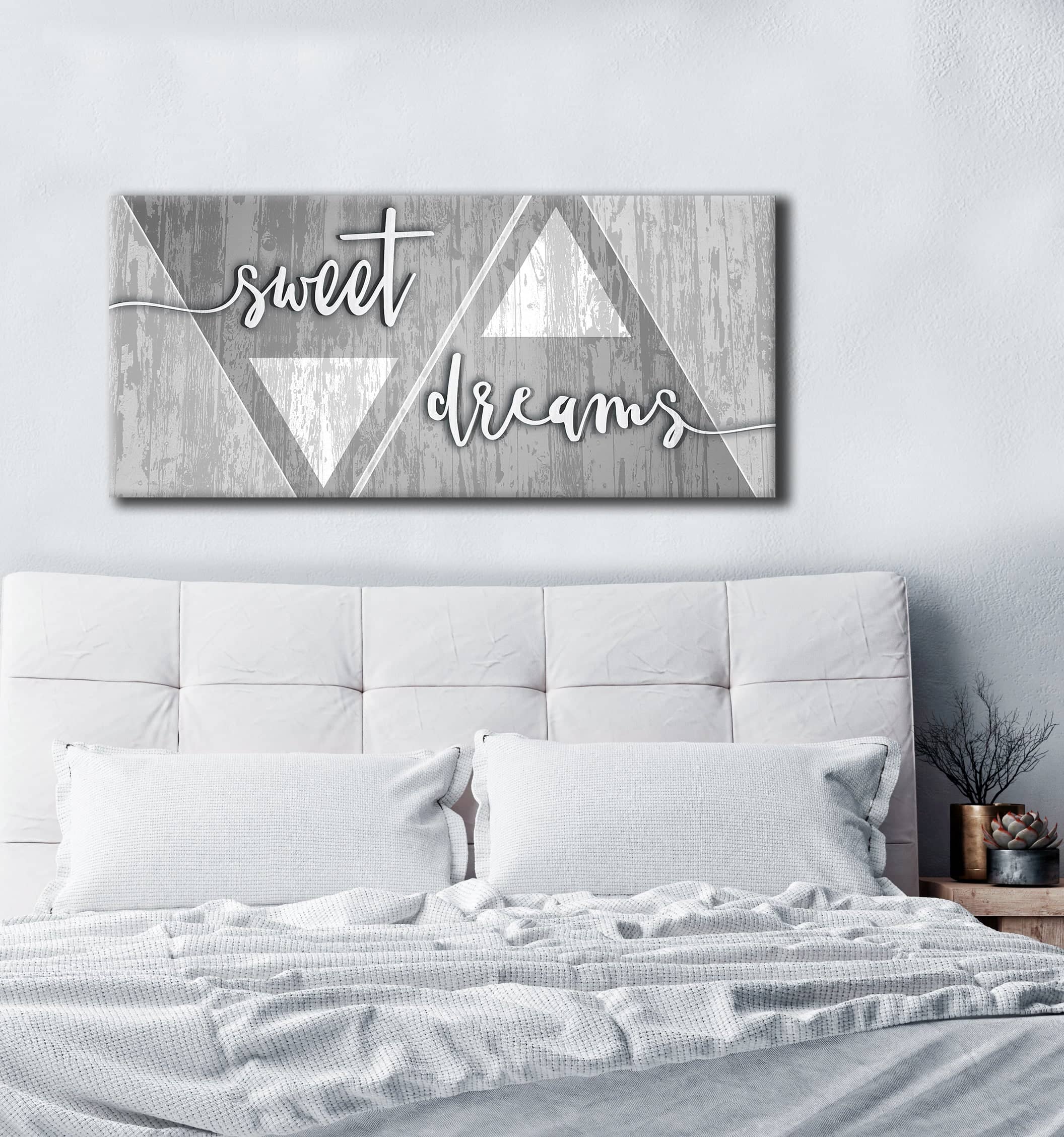 Exclusive Offer! Bedroom Wall Art - Sweet Dreams Large Wall Art in 2 Sizes, Wood Frame Ready to Hang