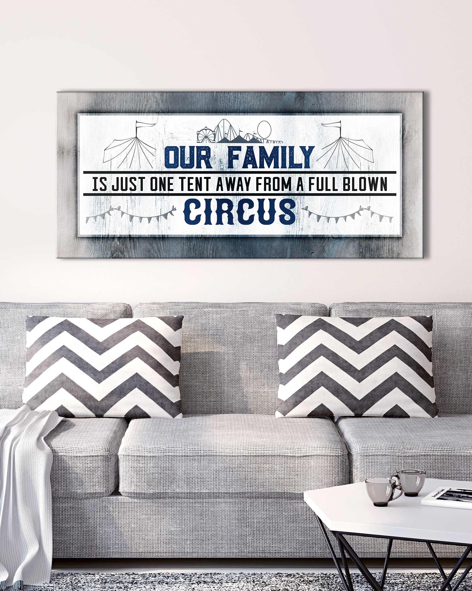 High - Quality Family Wall Art: Ready - to - Hang Wood - Framed Family Tent Design V2