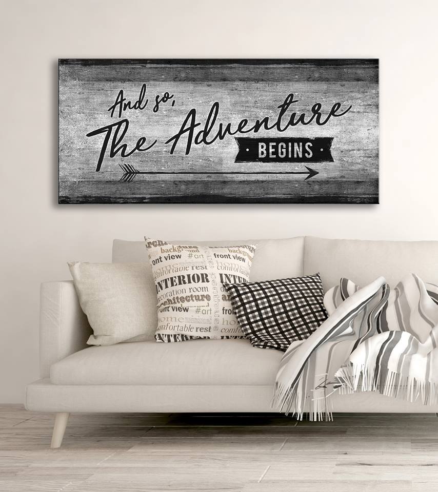 Ready-to-Hang Wood Frame Home Wall Art: 'And So, The Adventure Begins' - Buy 2 Save 20%