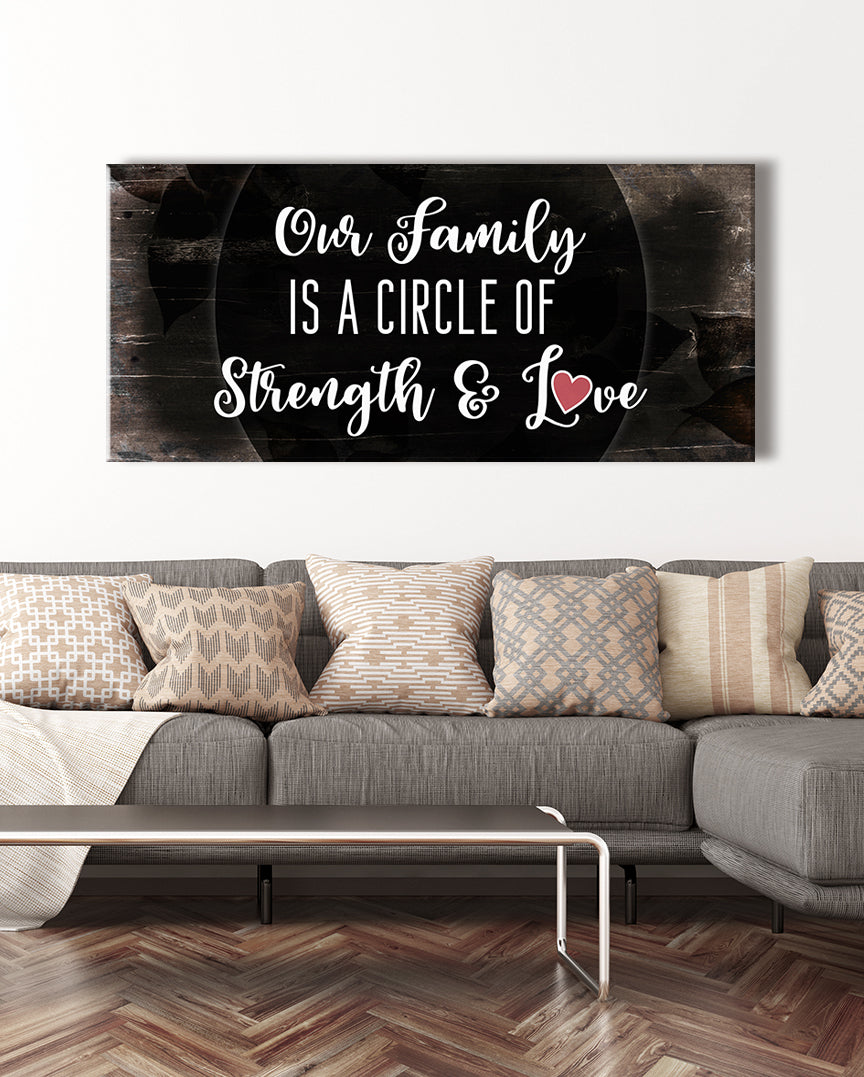 Hot Deal! Family Wall Art - Our Family Is A Circle Of Love V3 (Ready-To-Hang Wood Frame)