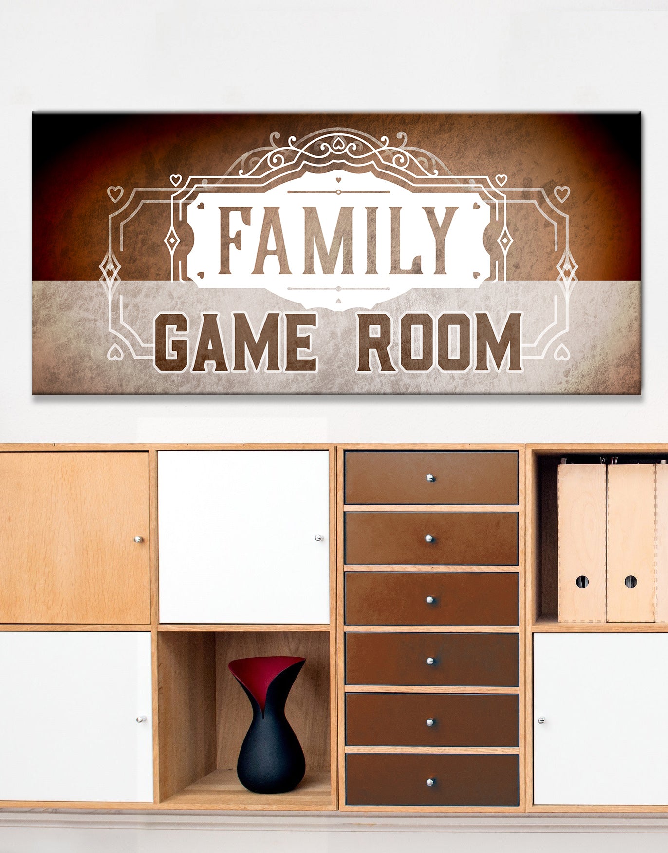 Hot Deal! Family Game Room Wall Art with Wood Frame, Ready To Hang