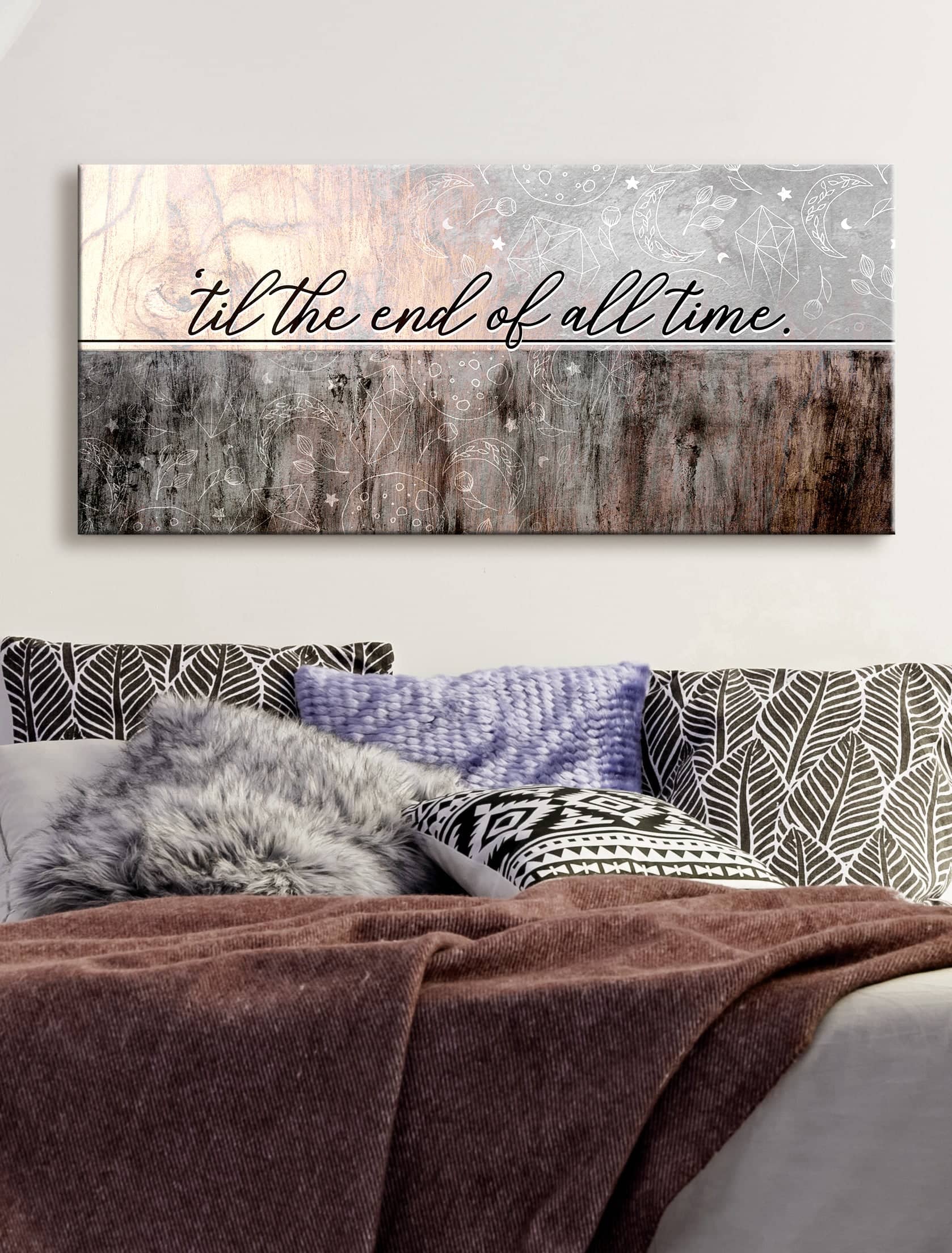 Exclusive! Bedroom Wall Art - Til The End Of All Time (Wood Frame, Ready To Hang)