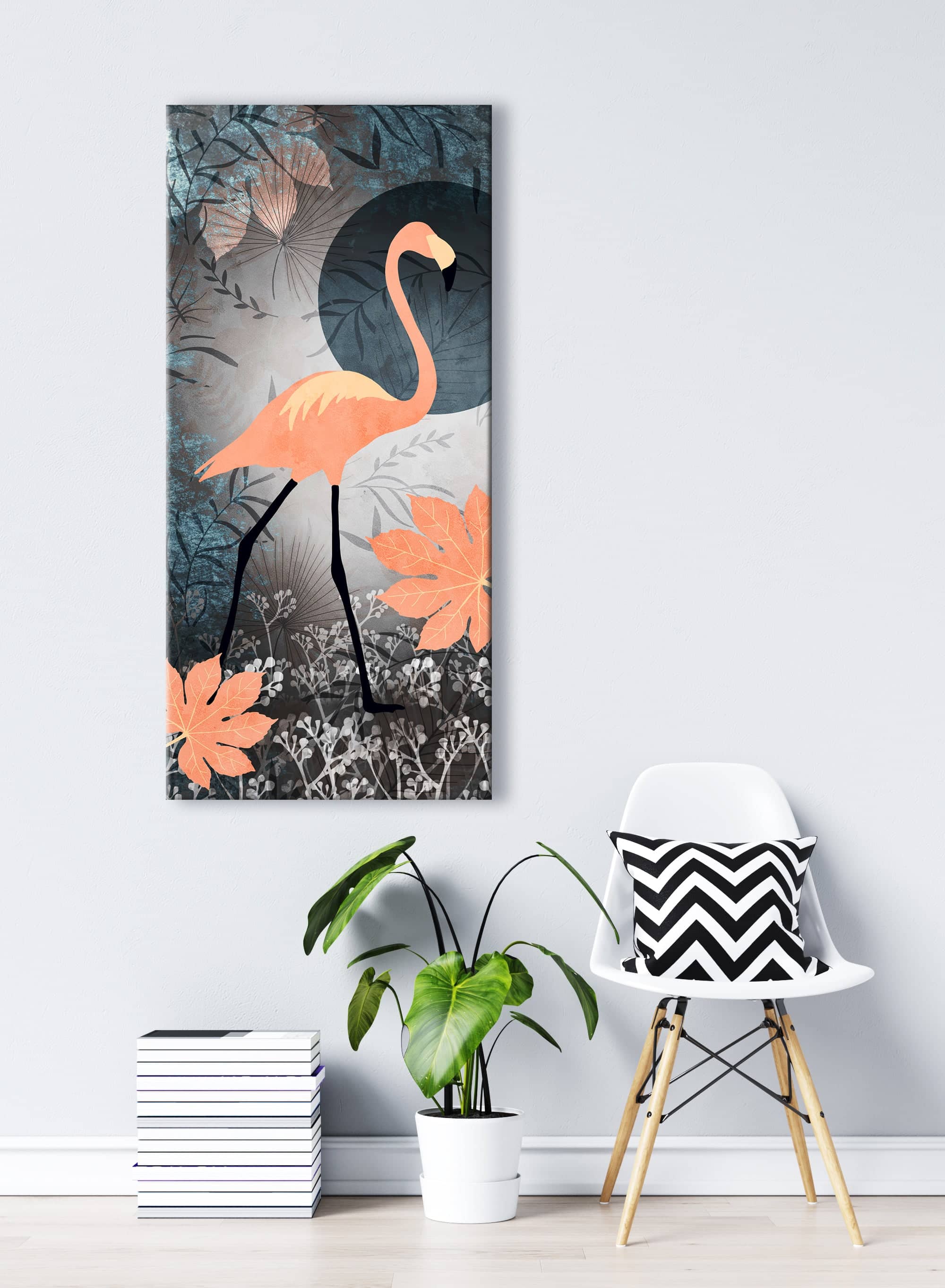 Exclusive Offer! High - quality Flamingo Animal Wall Art with Wood Frame, Ready to Hang