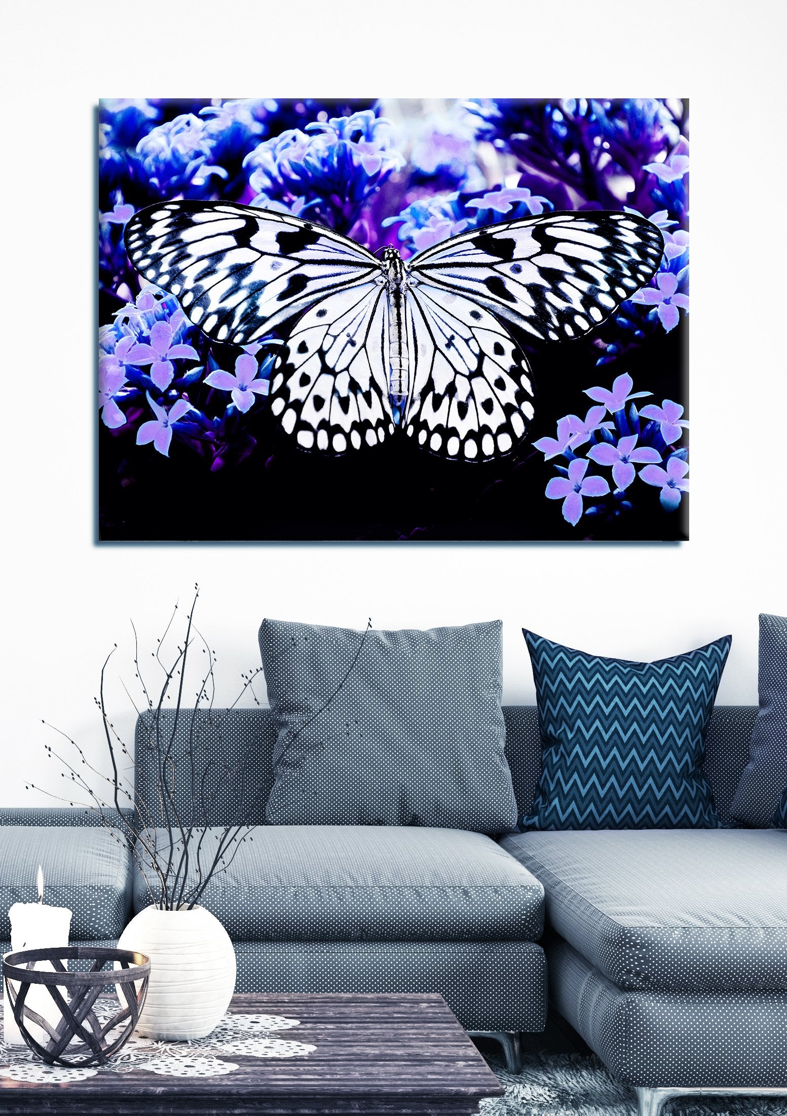 High - Quality Ready - to - Hang Butterfly Wall Art 4 with Wood Frame