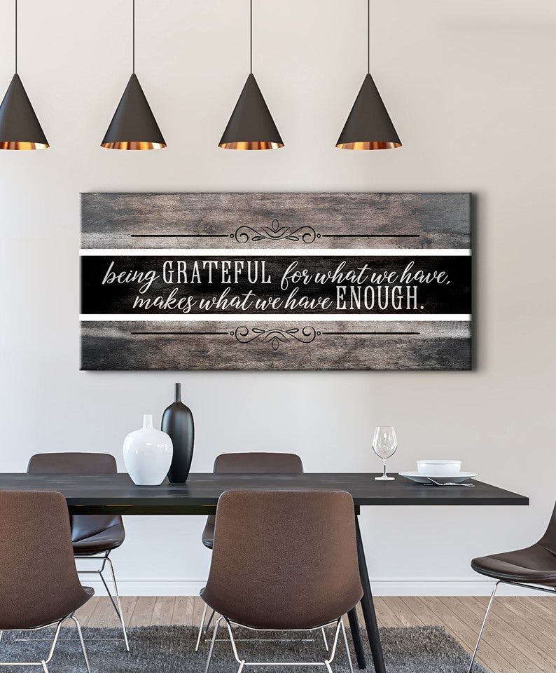 Exclusive! Grateful Wall Art V4 with Wood Frame, Ready to Hang