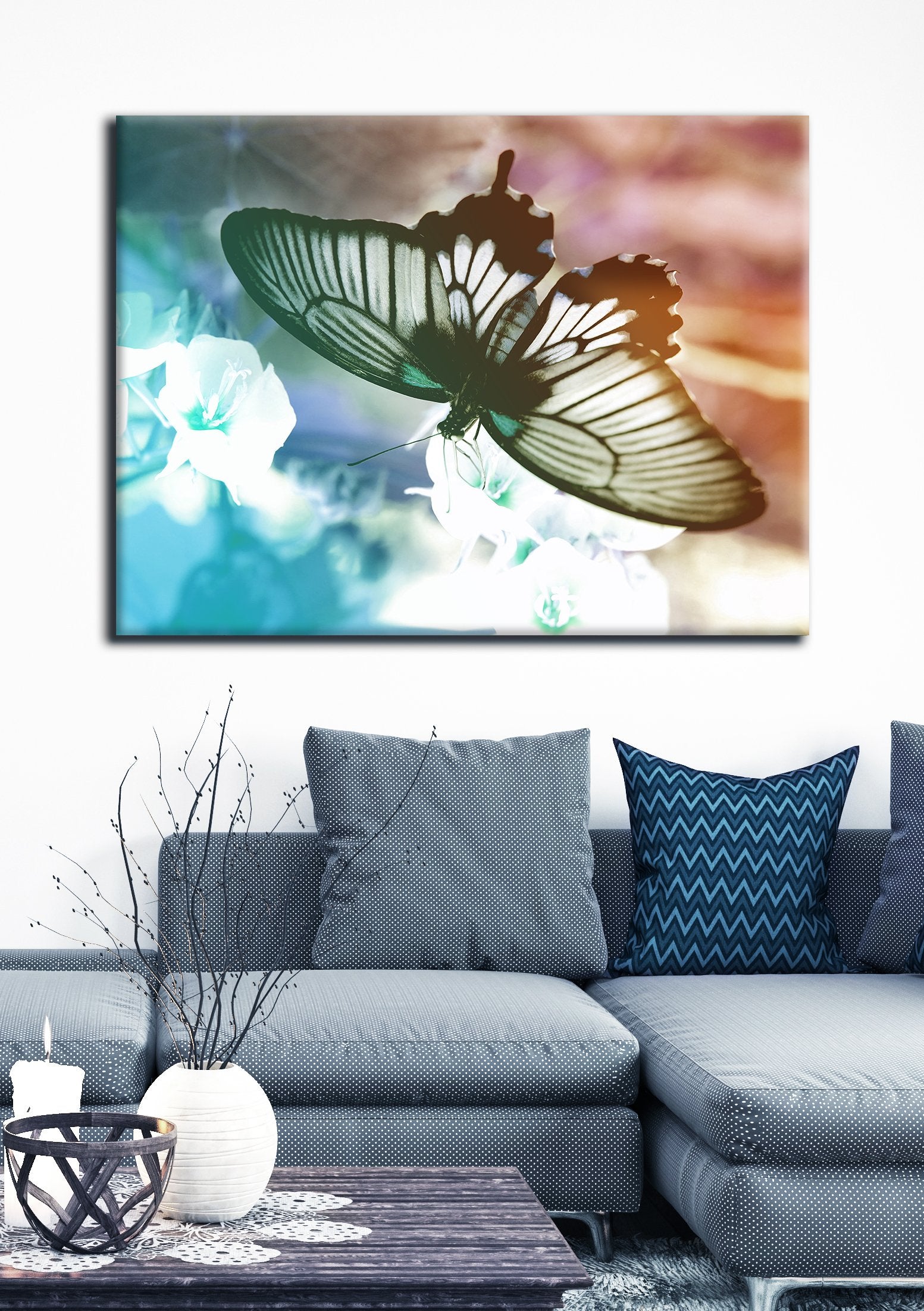 High - Quality Ready - to - Hang Butterfly Wall Art with Wood Frame