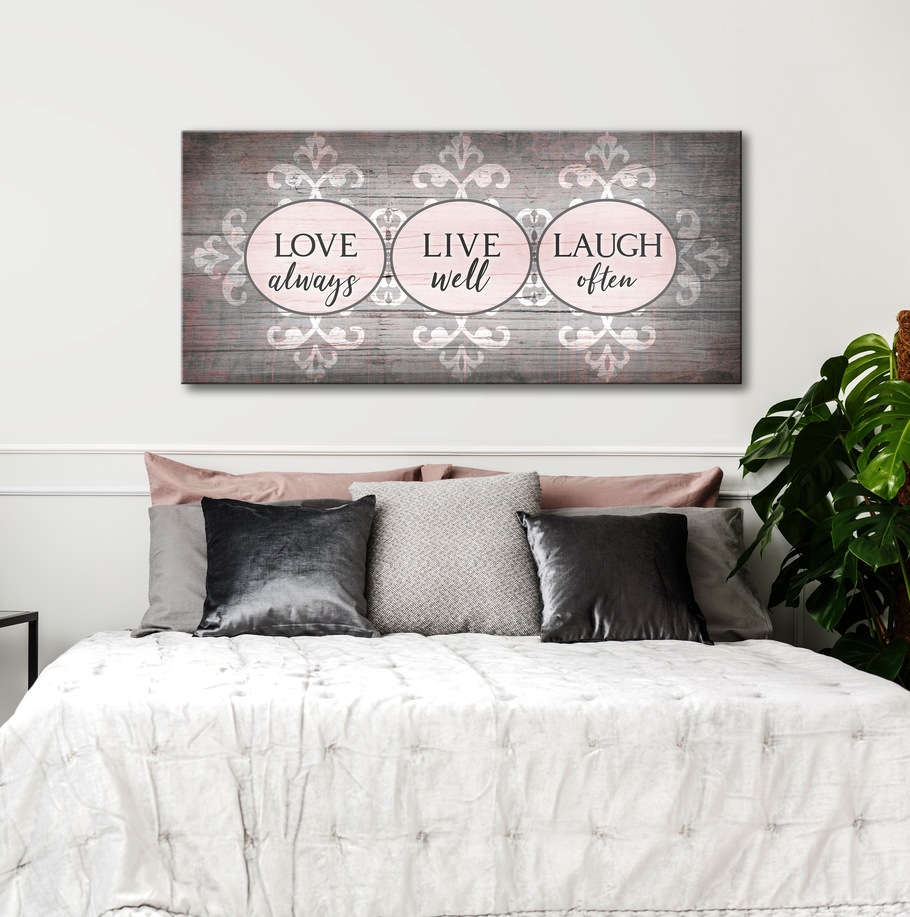 Hot! Ready-to-Hang Love Live Laugh Home Wall Art with Wood Frame