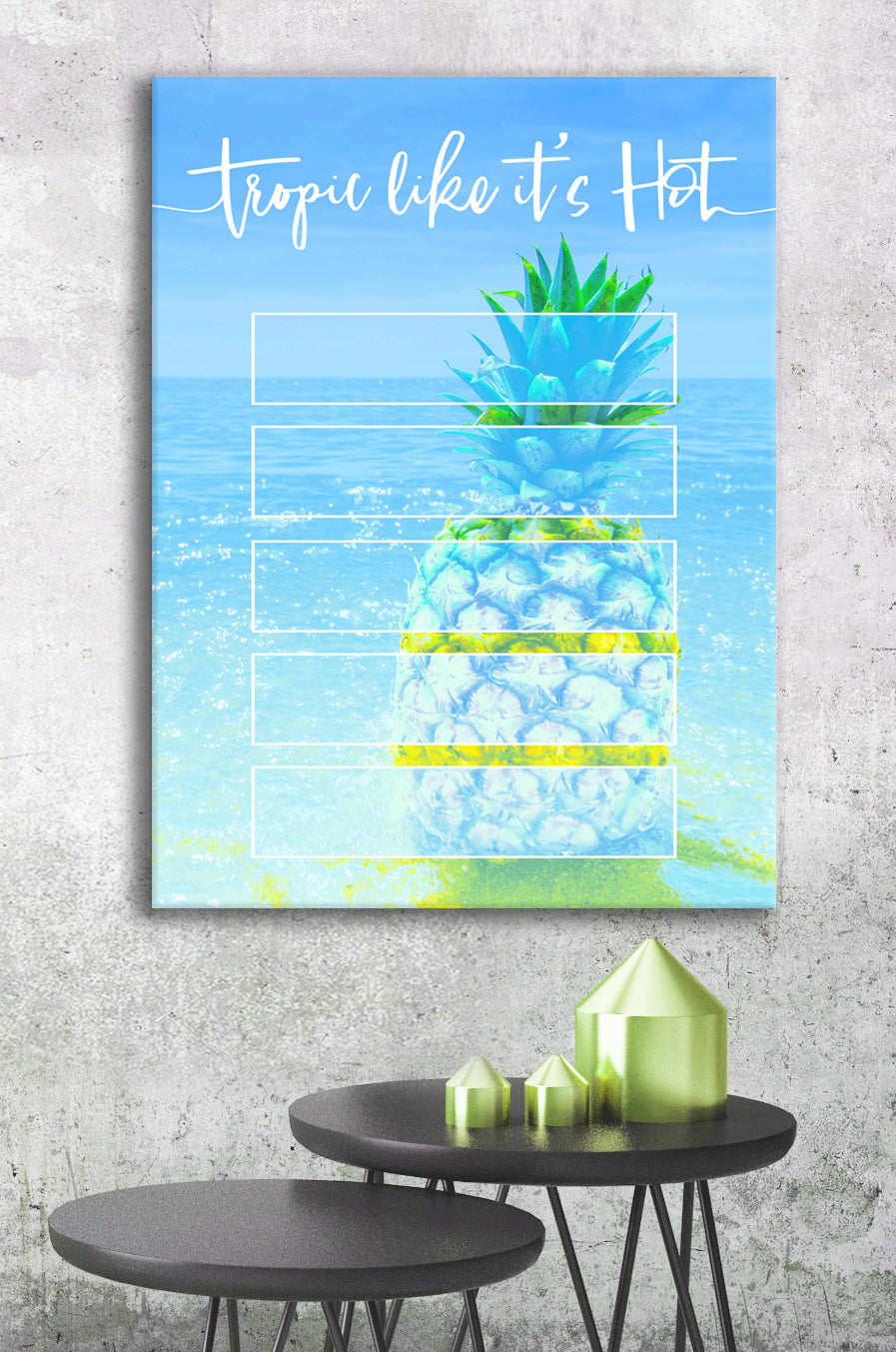 Hot Deal! Ready-to-Hang Tropical Pineapple Wall Art with Wood Frame
