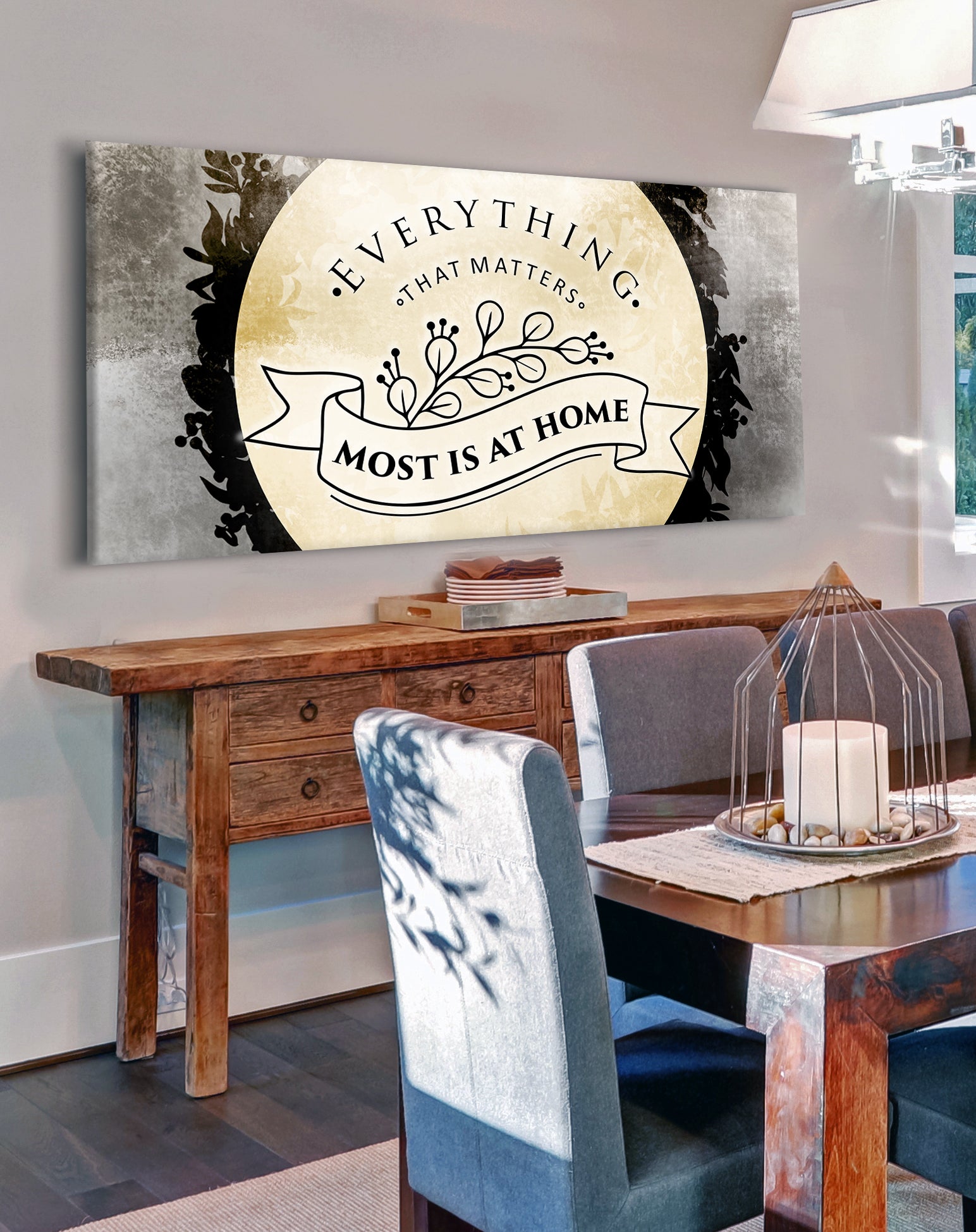 Exclusive! Ready-to-Hang Wood Frame Home Wall Art
