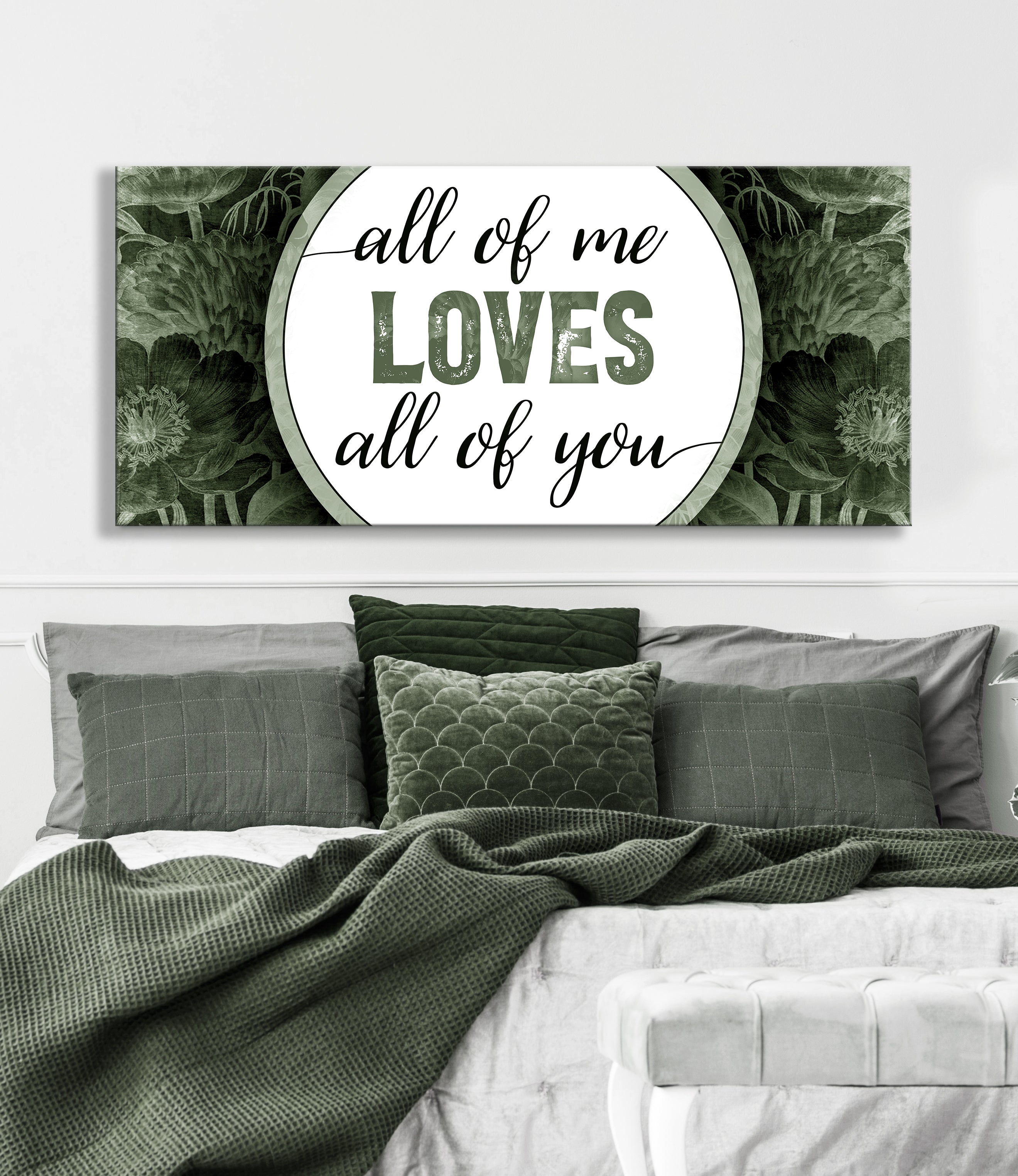 High - Quality Wood - Framed Couples Wall Art: 'All Of Me Loves All Of You' V6, Ready To Hang