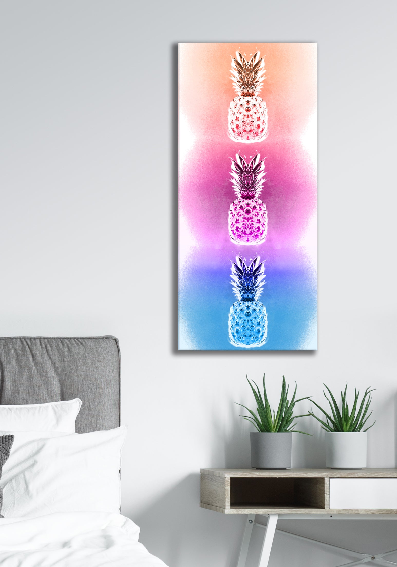 Hot Deal! Ready-to-Hang Pineapple Wall Art with Wood Frame - Set of 3