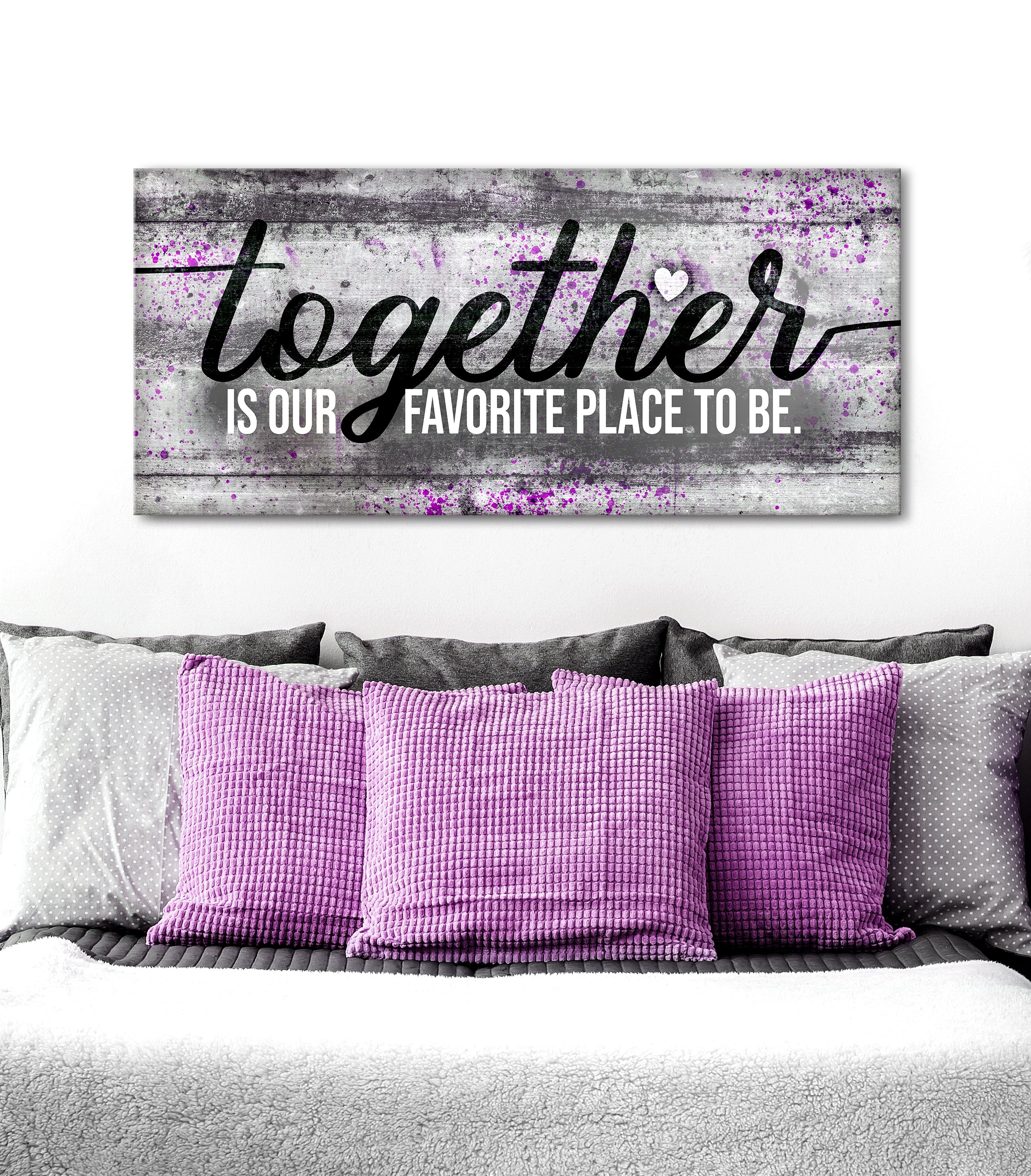 Hot Deal! High - Quality Couples Wall Art 'Together is Our Favorite Place to Be' with Wood Frame, Ready to Hang