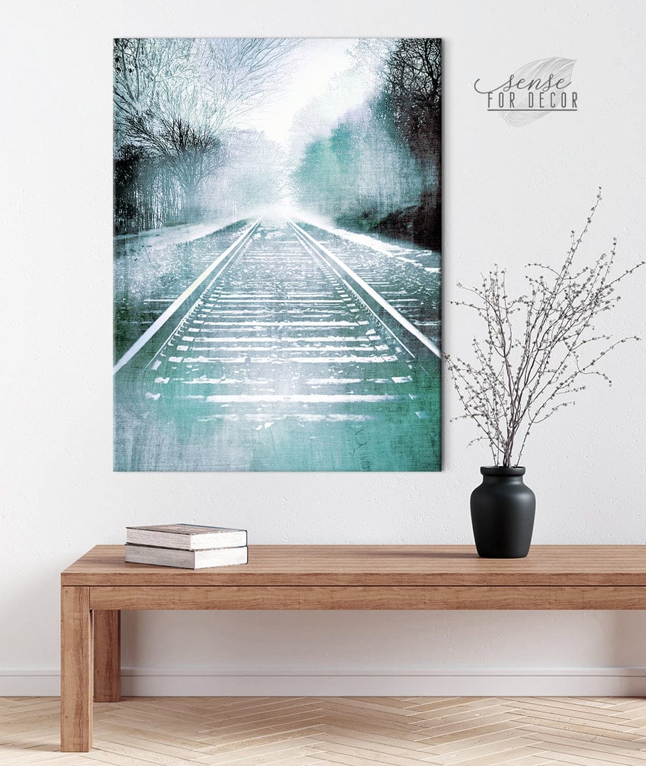 Exclusive Offer! Vintage Railroad Wall Art with Wood Frame, Ready to Hang for Your Home