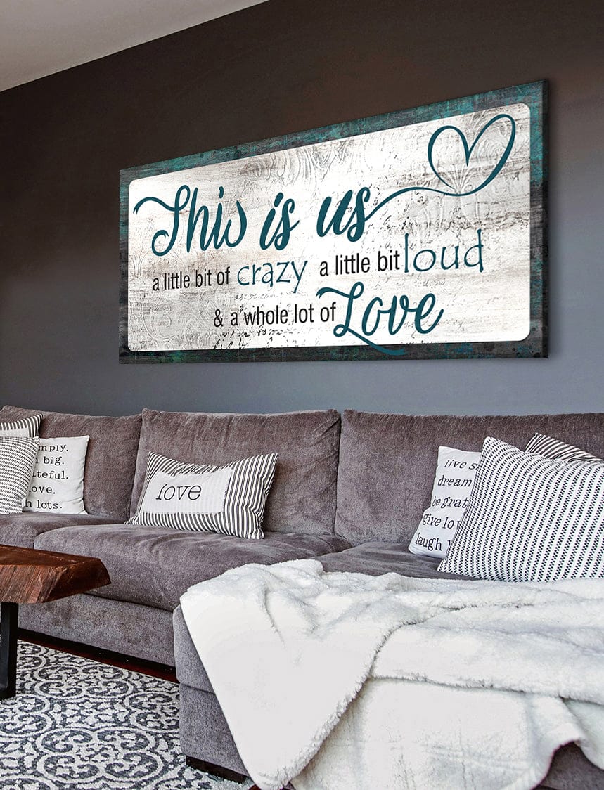 Hot Deal! Family Wall Art - 'This Is Us A Little Crazy V2' with Wood Frame, Ready to Hang