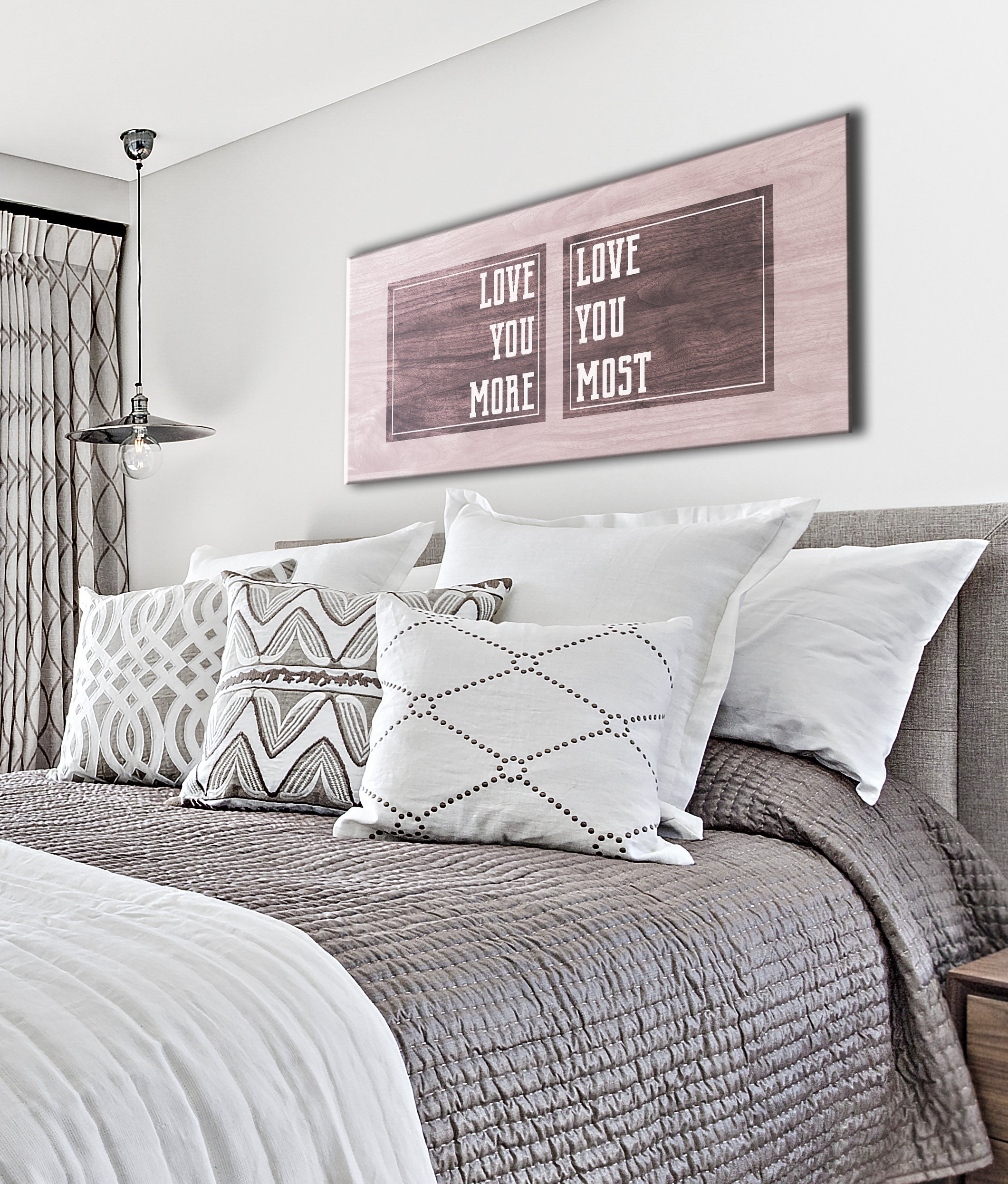 Hot! Couples Wall Art: Love You More V2 (Ready - To - Hang Wood Frame)