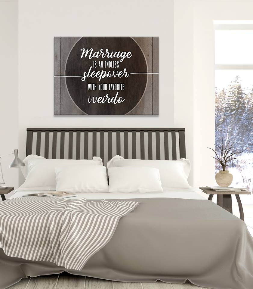 Exclusive Couples Wall Art: Endless Sleepover with Your Beloved Oddball (Ready-to-Hang Wood Frame)